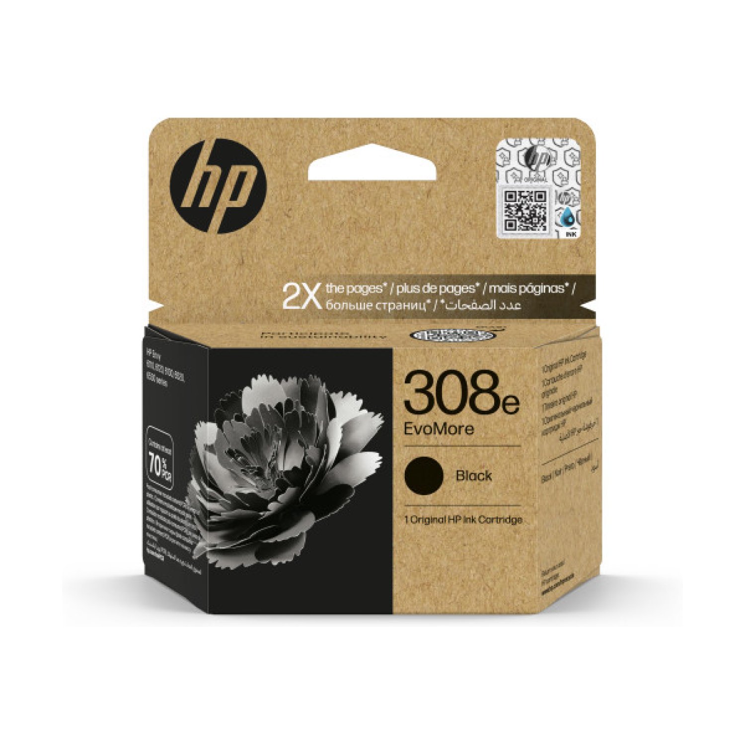 HP Cartucho Tinta Original nº308e EvoMore · Negro