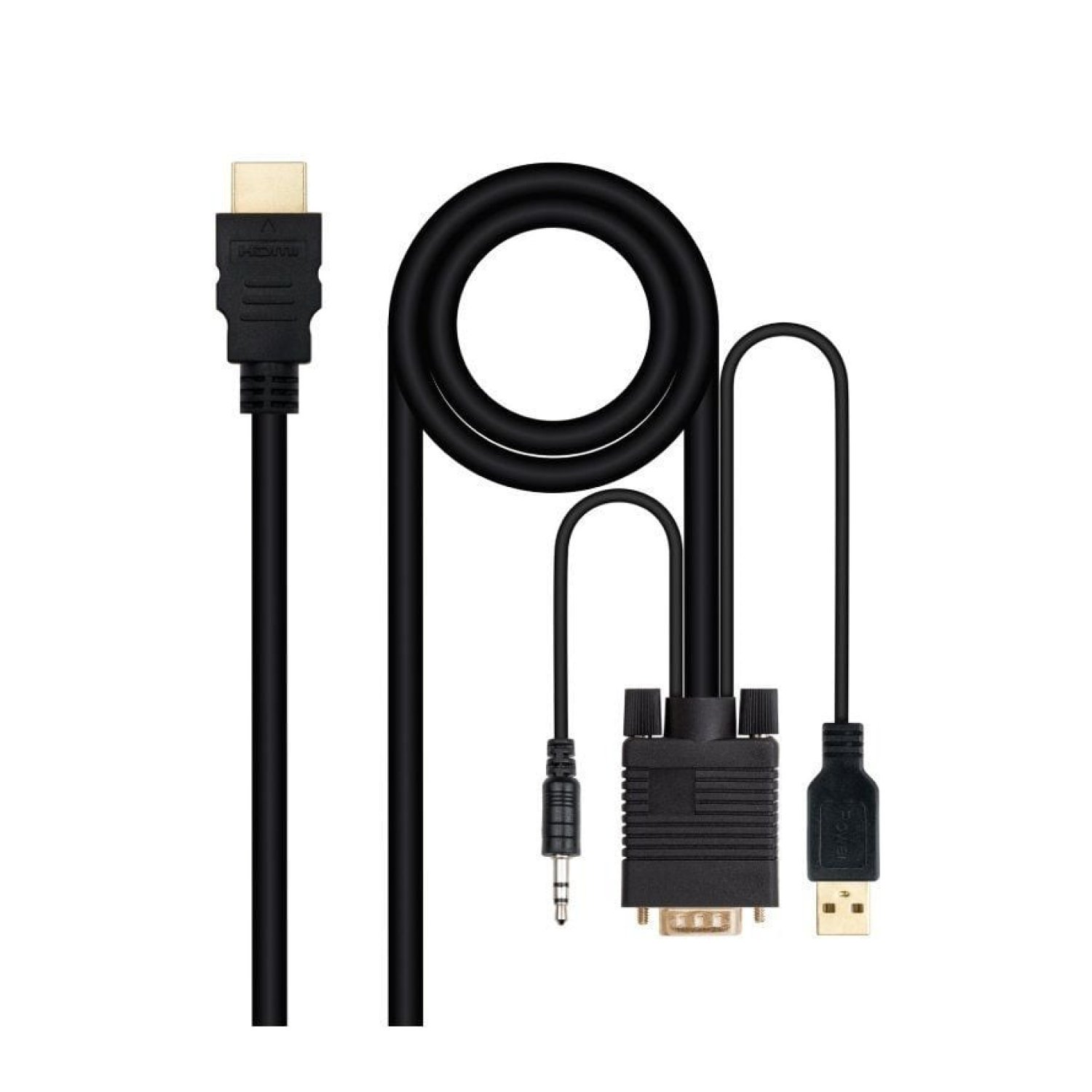 Nanocable · Conversor HDMI a VGA + Audio · 1,8m · Negro