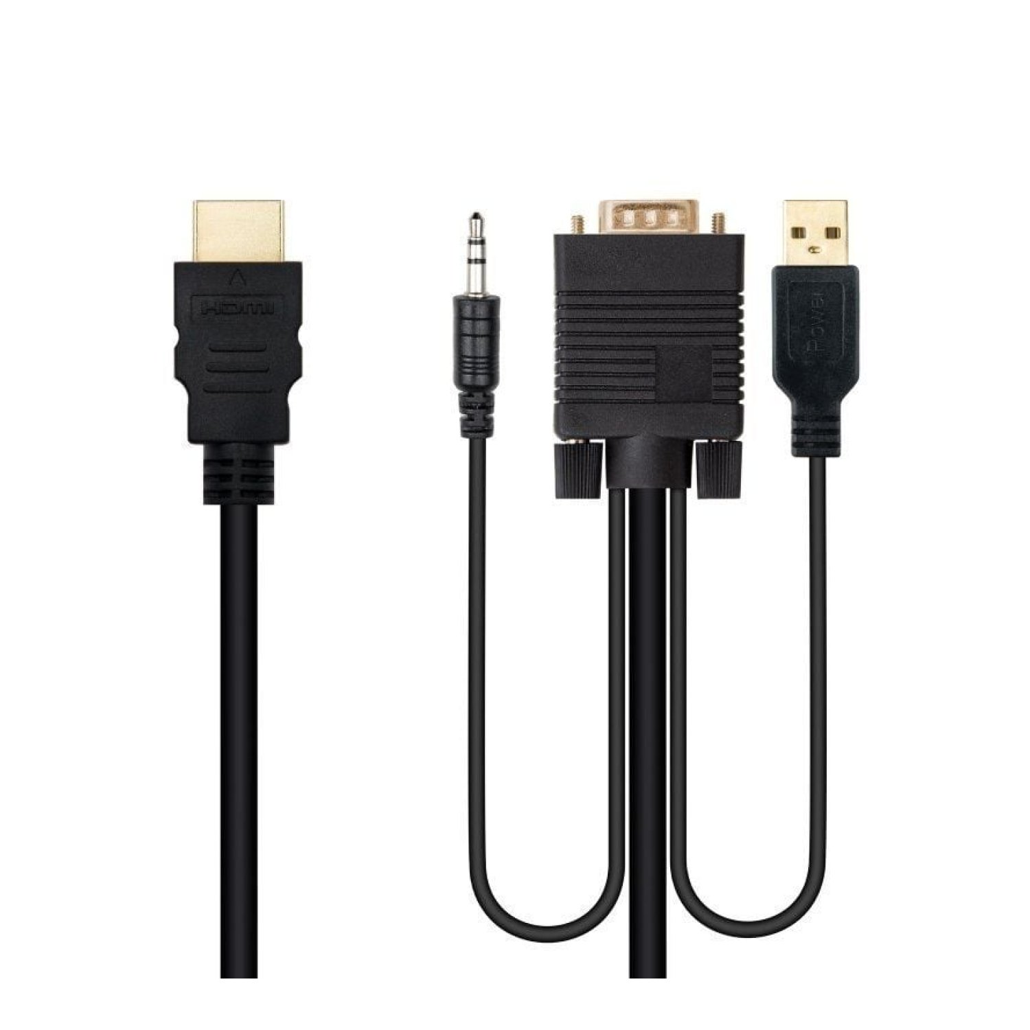 Nanocable · Conversor HDMI a VGA + Audio · 1,8m · Negro
