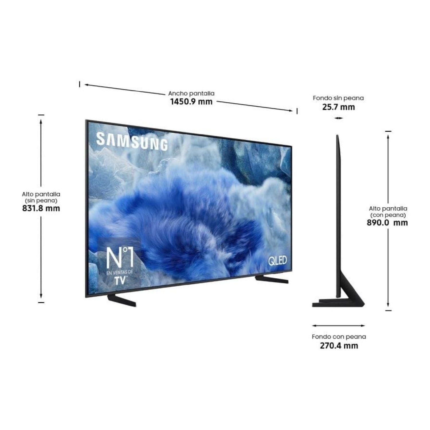 Samsung QLED Q8F · 65" · 4K Ultra HD · Smart TV · WiFi