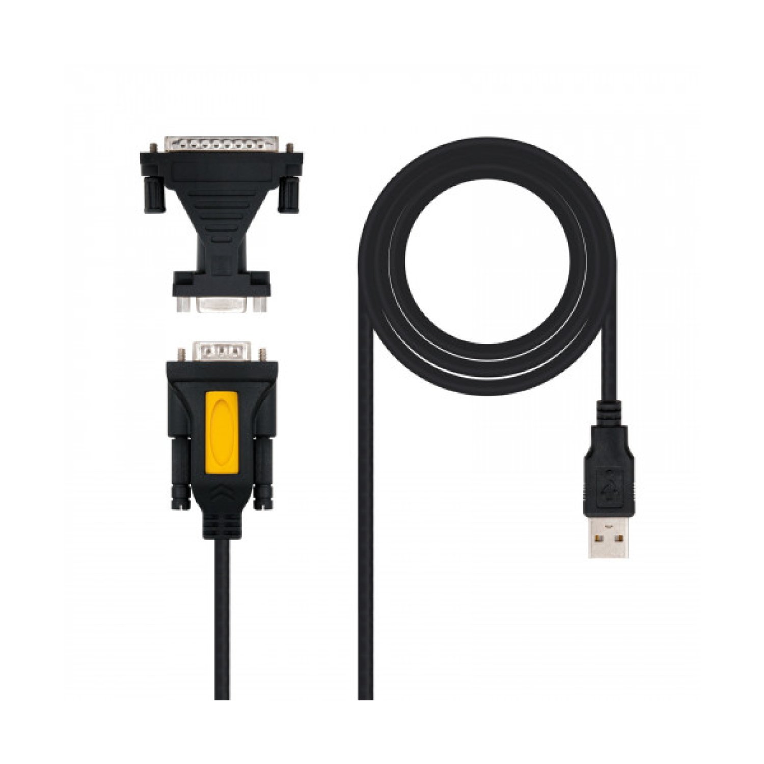 Nanocable · Cable Conversor USB · DB9 + DB25 Macho · Impresora