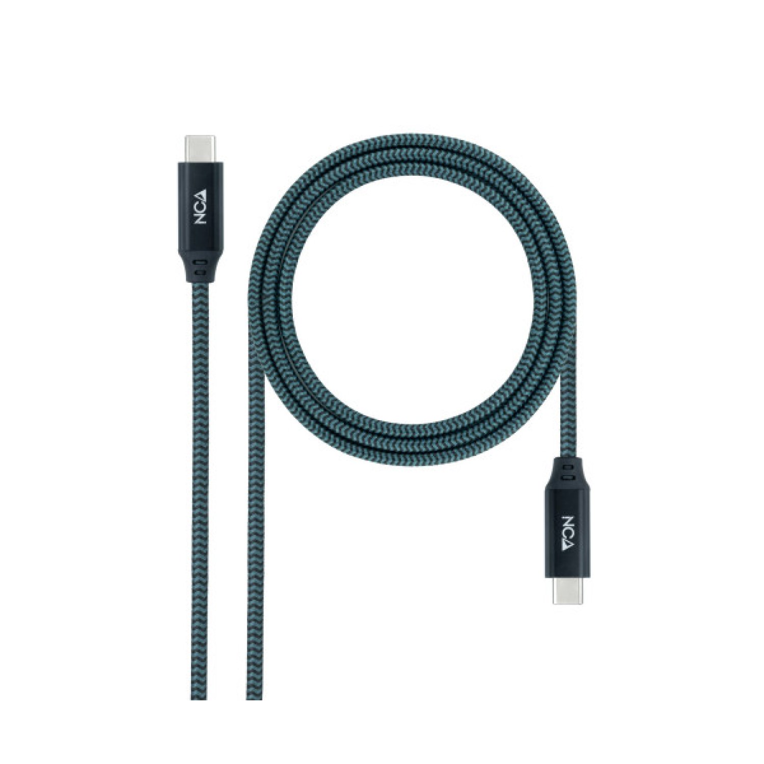 Nanocable · Cable USB 3.2 Tipo-C · 20Gbps · 100W · 50cm · Gris y Negro