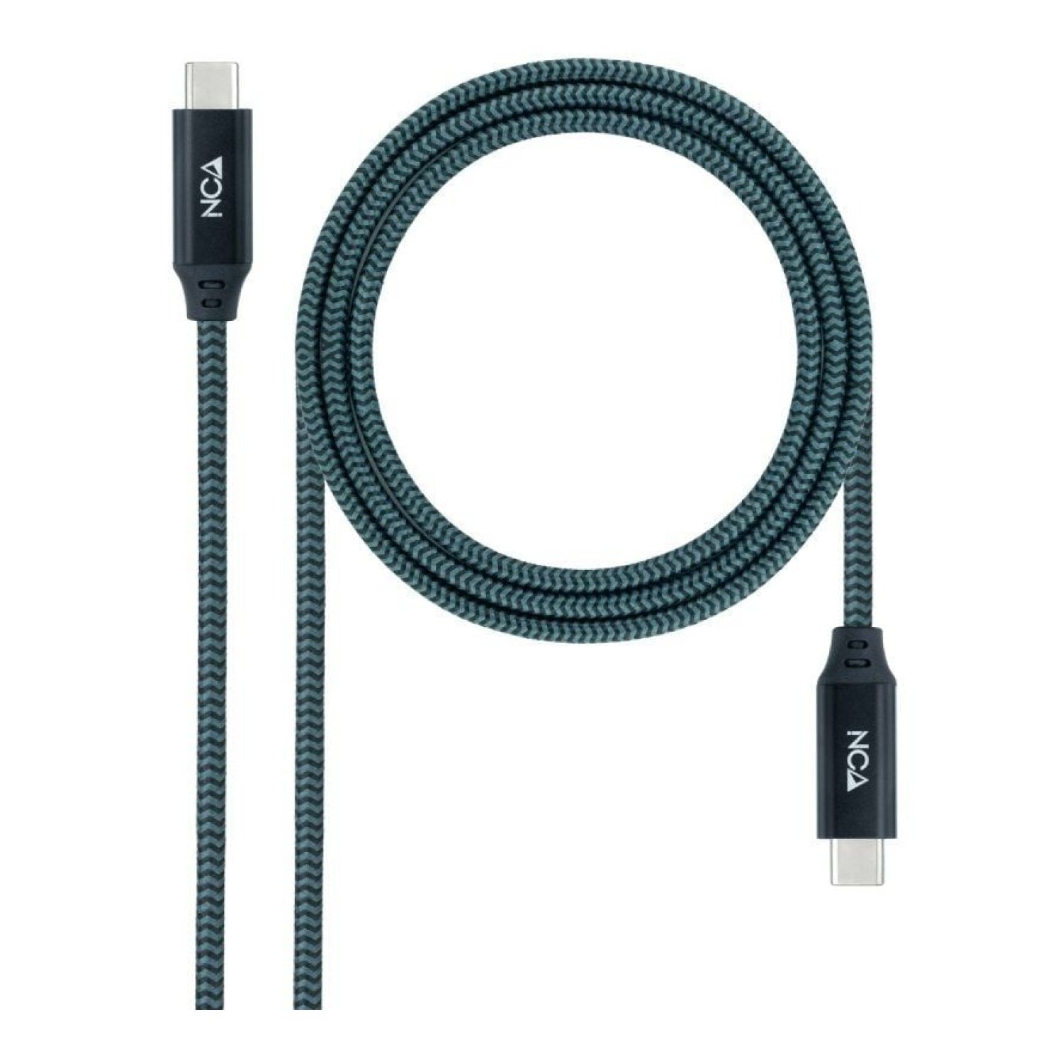 Nanocable · Cable USB 3.2 Tipo-C · 20Gbps · 100W · 50cm · Gris y Negro