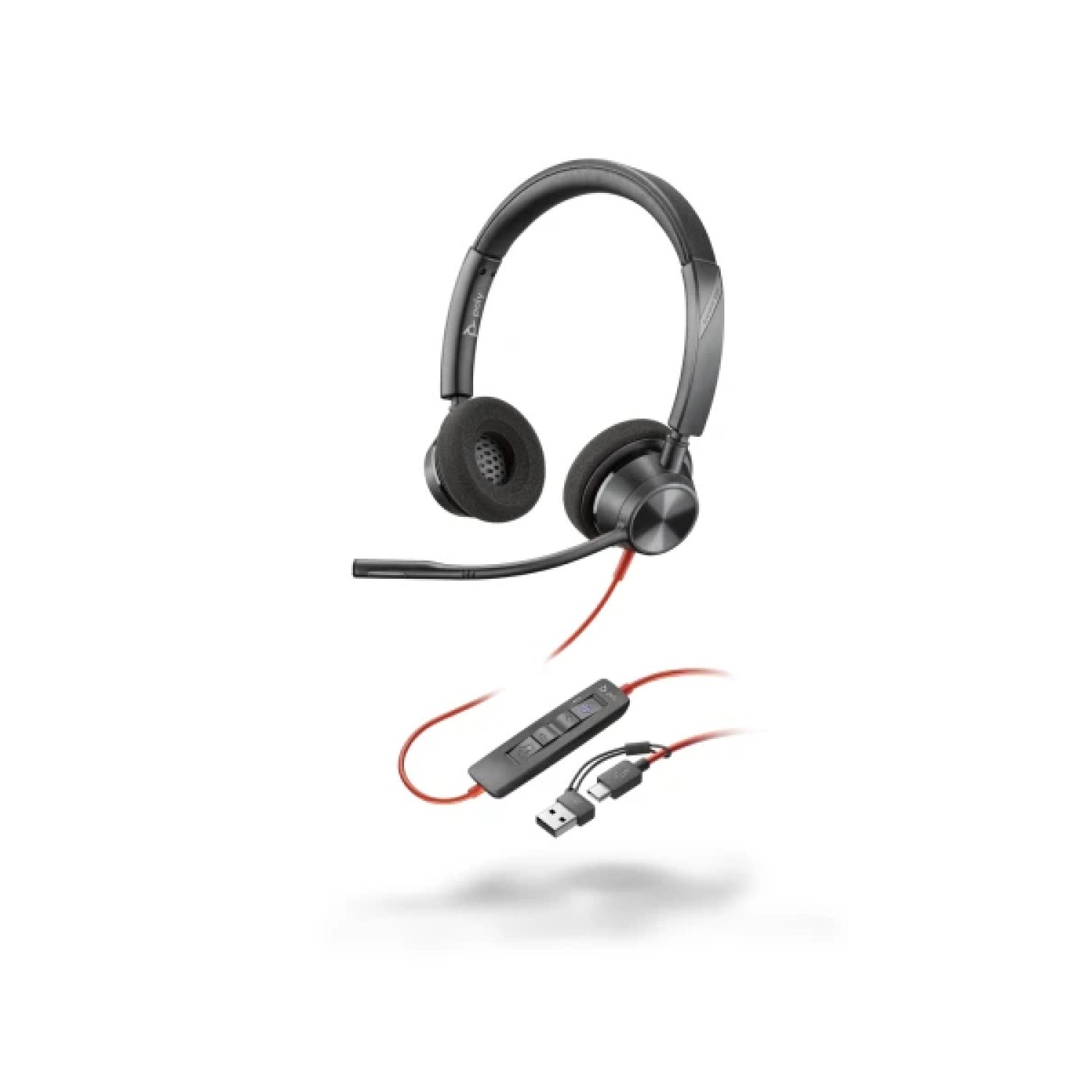 Poly Blackwire 3320 · Auriculares USB-C · Microsoft Teams · Micrófono · Negro