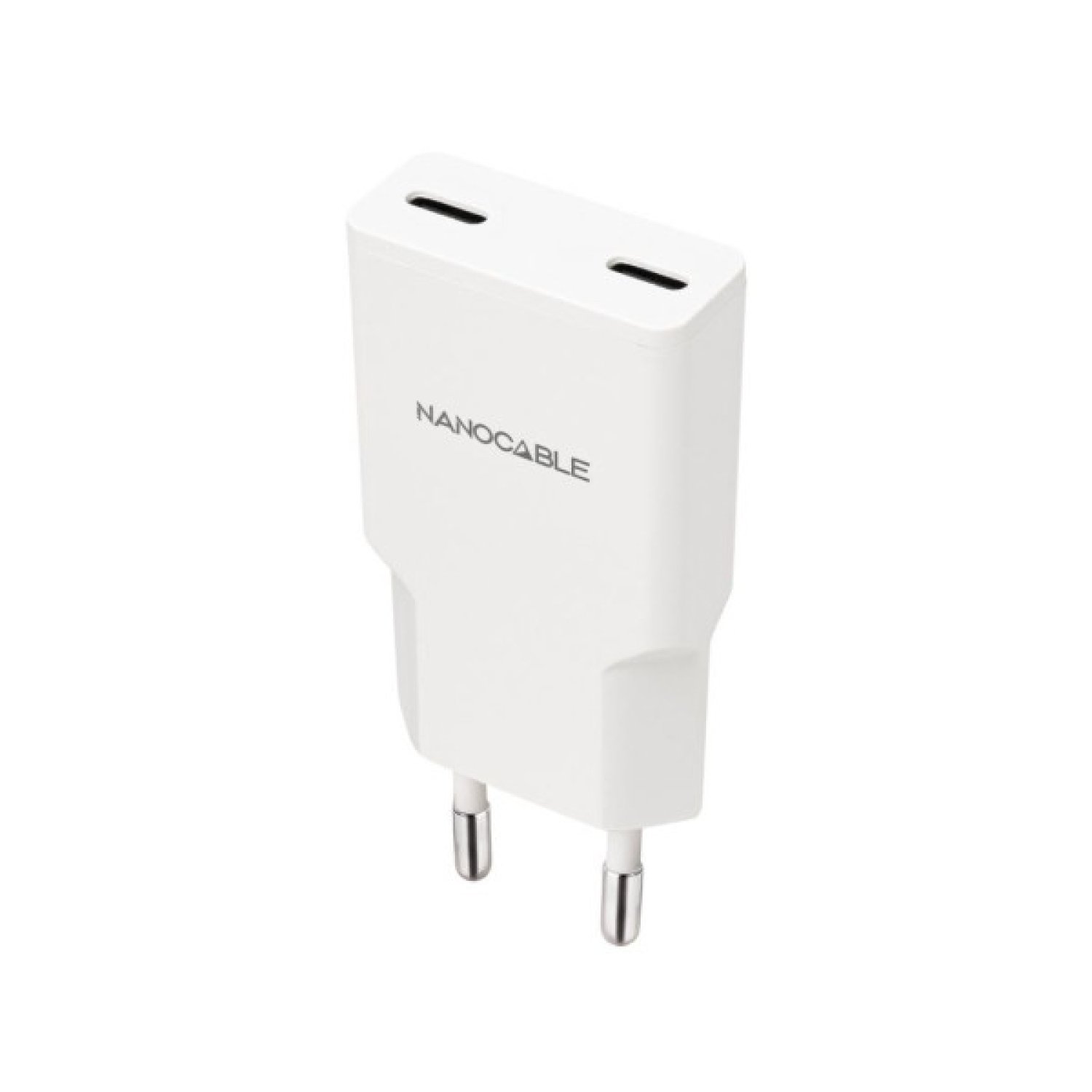 Nanocable · Cargador Pared 30W · 2x USB Tipo-C · Blanco
