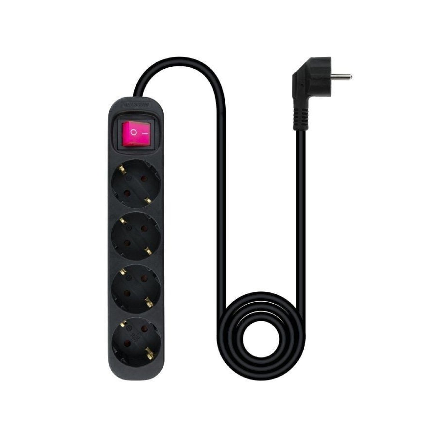 Nanocable · Regleta 4 Tomas · Cable 1,4m · Negro