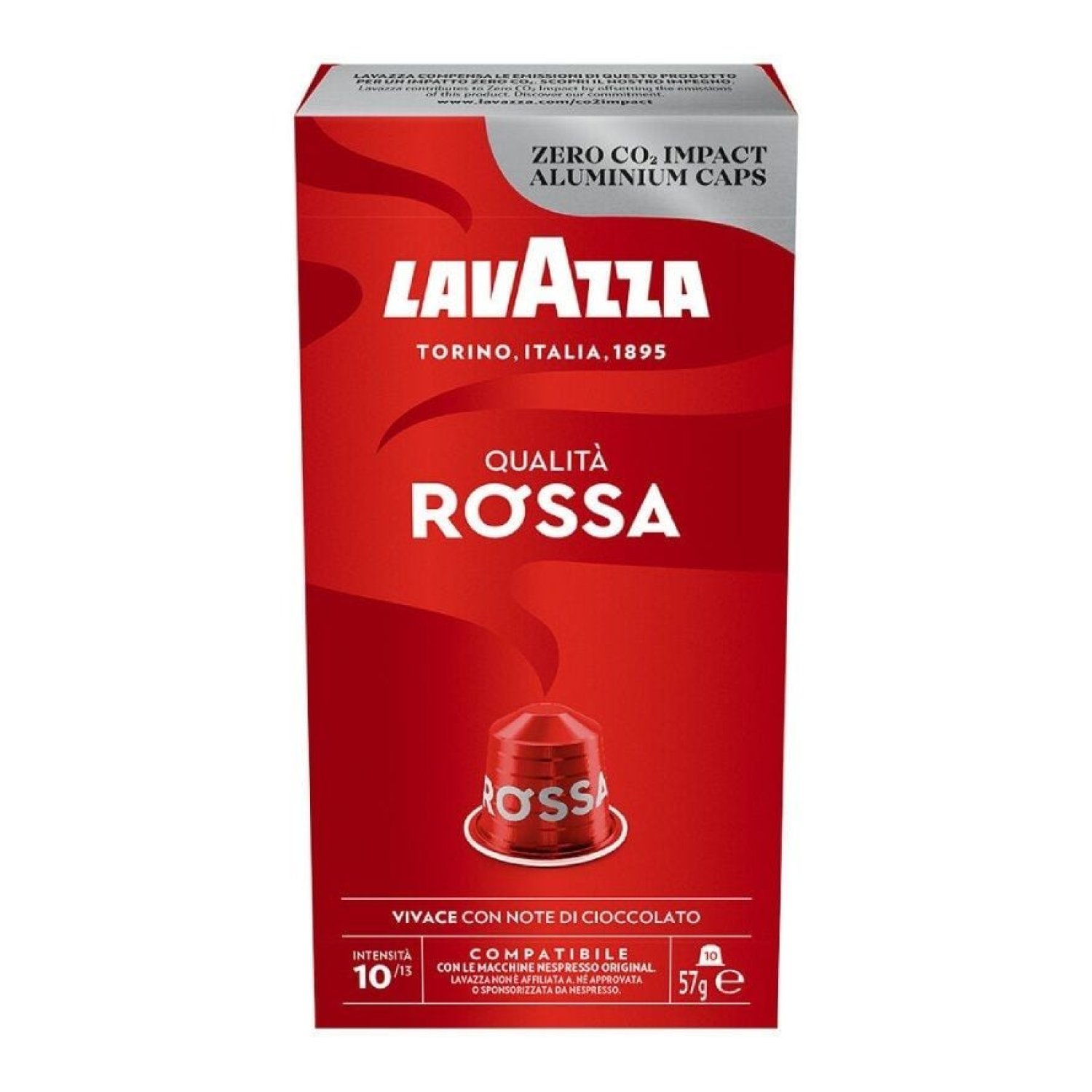 Lavazza Qualitá Rossa · Cápsulas Nespresso · Caja de 10 unidades