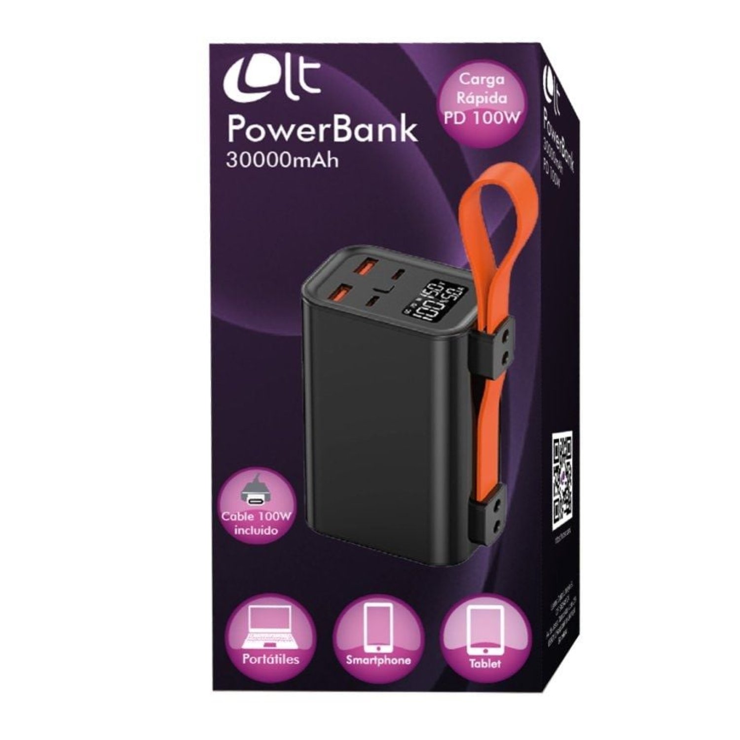 Leotec PowerBank · 30000mAh · 100W PD · Compatible Portátiles