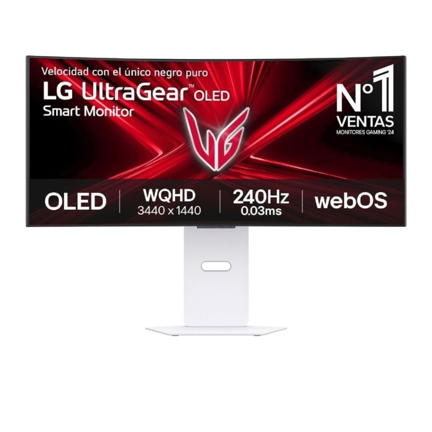 LG UltraGear 34GX90SA-W · Monitor Gaming 34" Curvo · OLED 240Hz · 0,03ms · WQHD · Regulable en altura