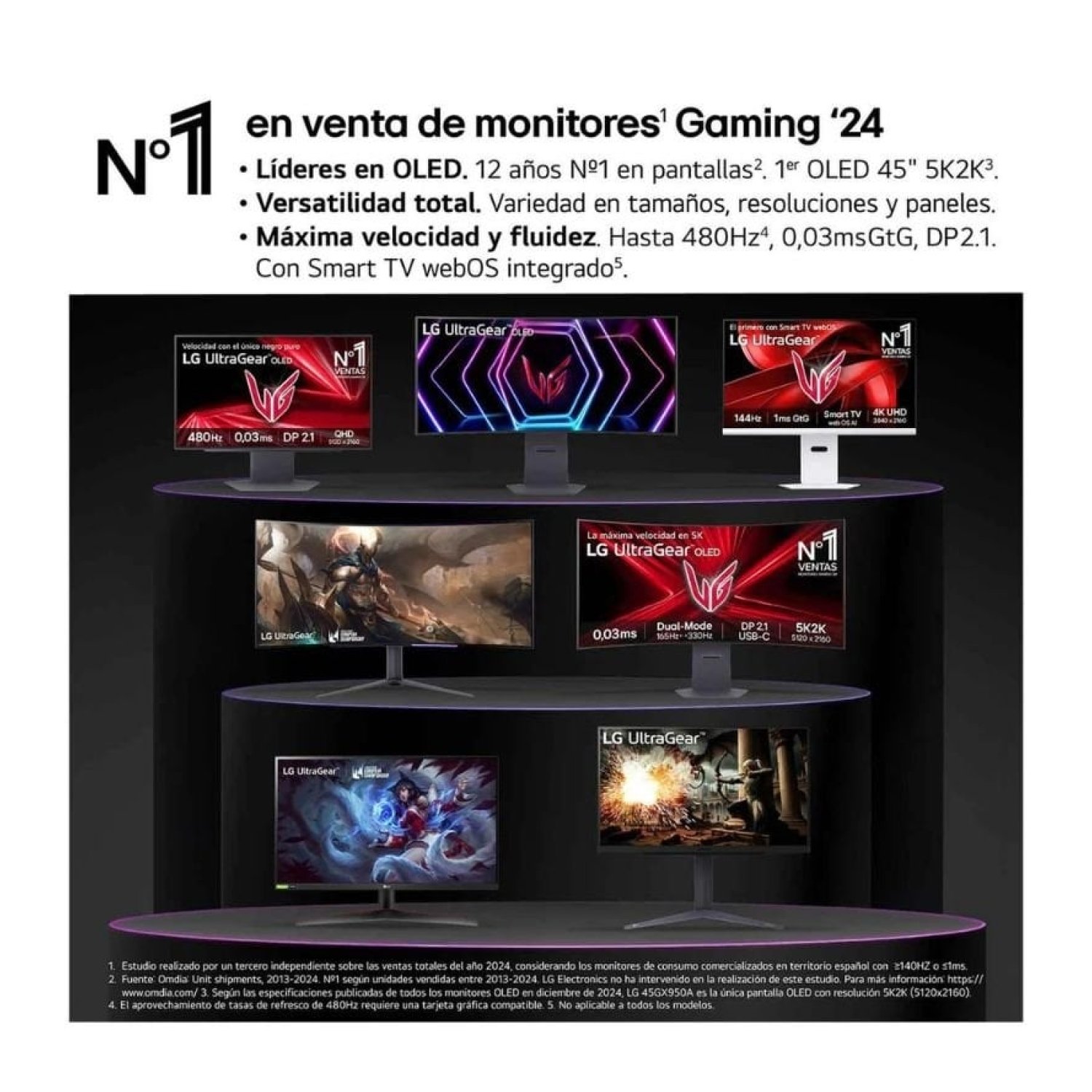 LG UltraGear 34GX90SA-W · Monitor Gaming 34" Curvo · OLED 240Hz · 0,03ms · WQHD · Regulable en altura