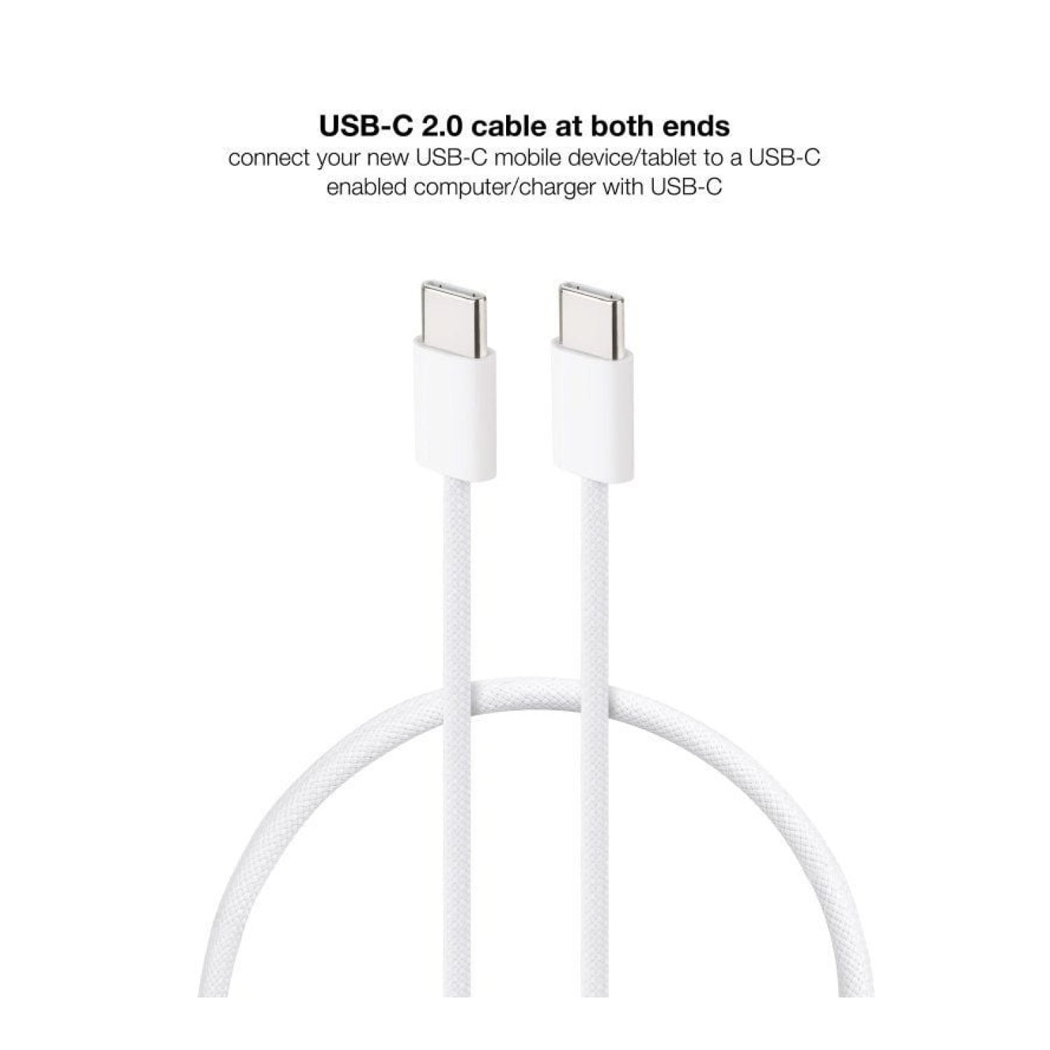 Nanocable · Cable USB-C Macho a Macho · 2m · 60W · 480Mbps · Blanco