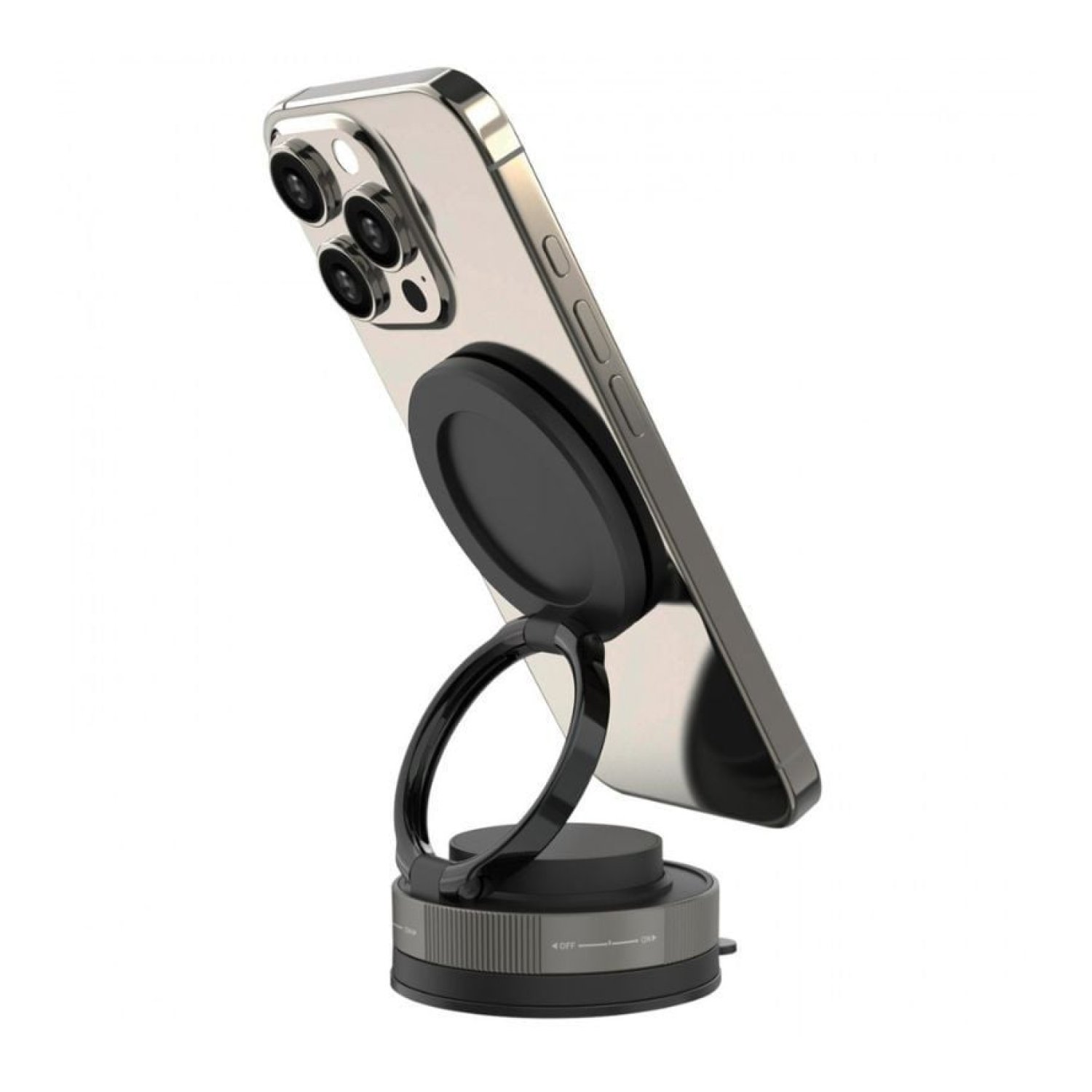 Muvit For Change · Soporte Smartphone Coche · Negro · Ventosa Ajustable
