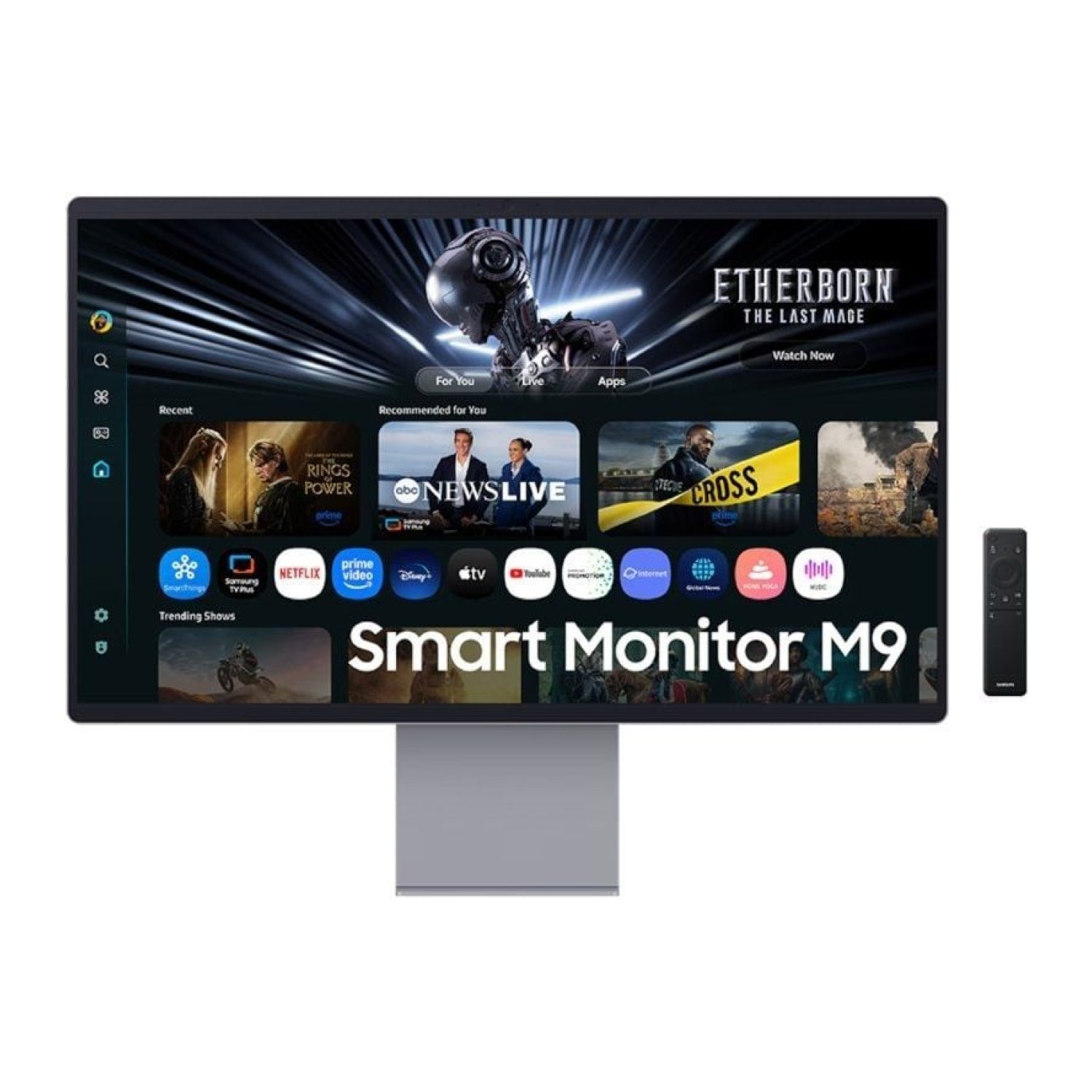 Smart Monitor Gaming Samsung M9 M90SF S32FM900SU 32"/ 4K/ 0.03ms/ 165Hz/ QD-OLED/ Multimedia/ Regulable en altura/ Smart TV/ Plata