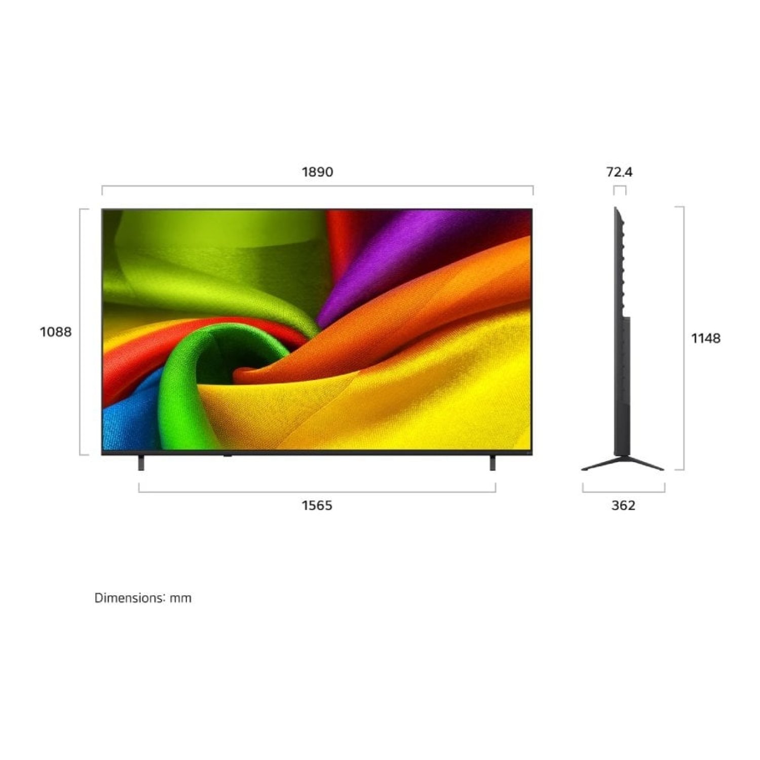 LG NanoCell 85" · Ultra HD 4K · Smart TV · WiFi