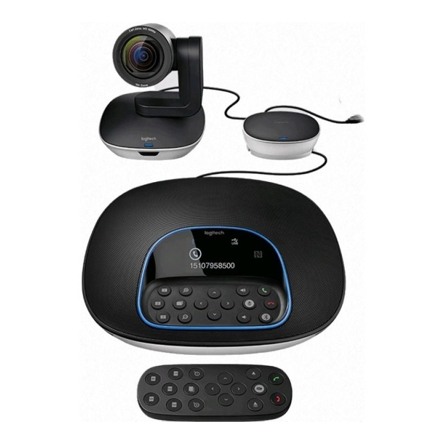 Logitech Group · Sistema Videoconferencia · Full HD · Enfoque Automático
