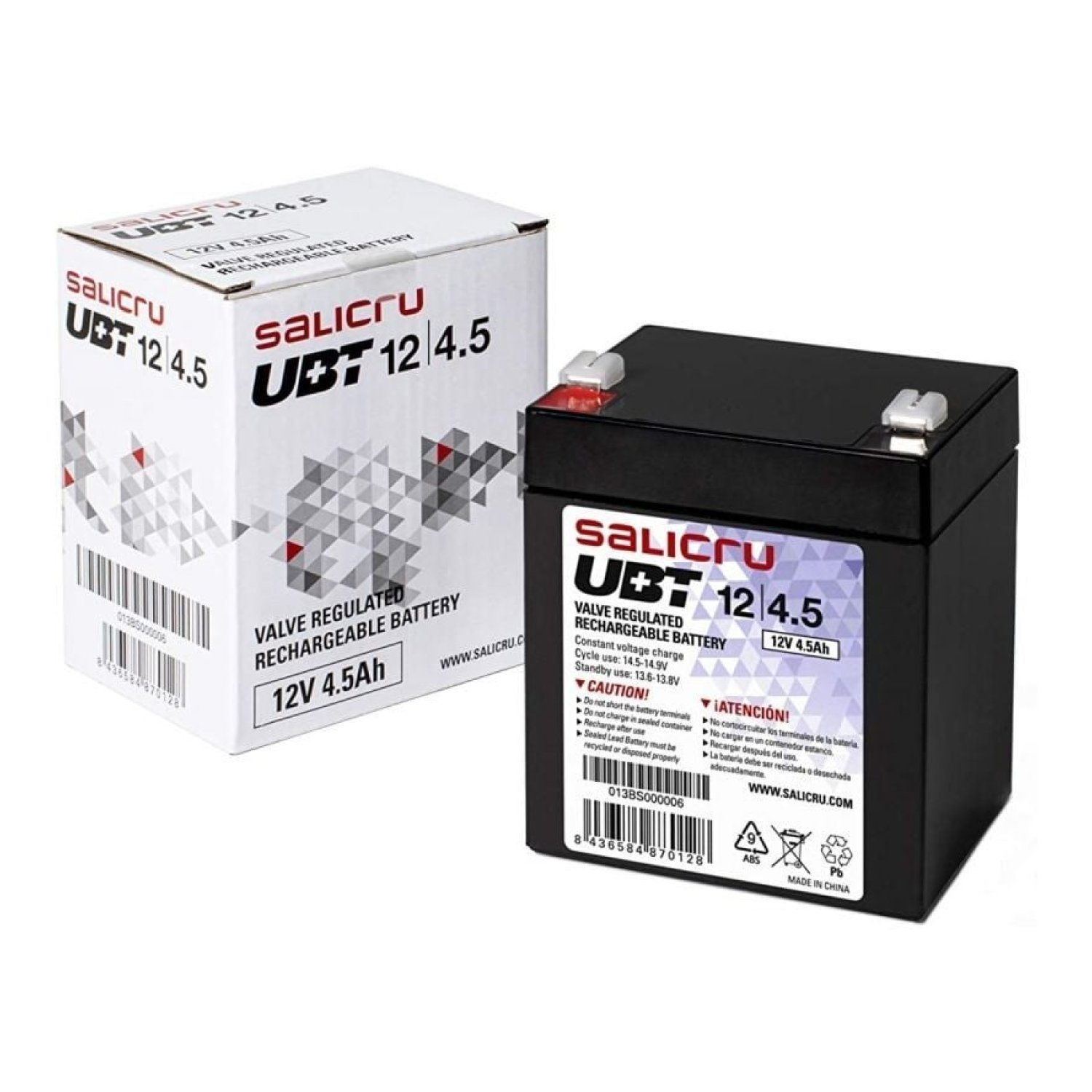 Salicru UBT 12/4,5 · Batería Compatible SAI · 12V 4,5Ah