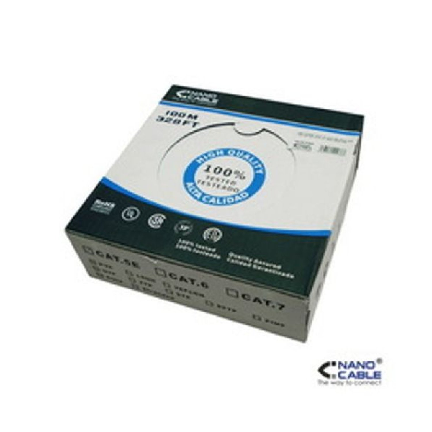 Nanocable · Cable RJ45 FTP Cat.5e · 100m · Gris · Bobina Flexible