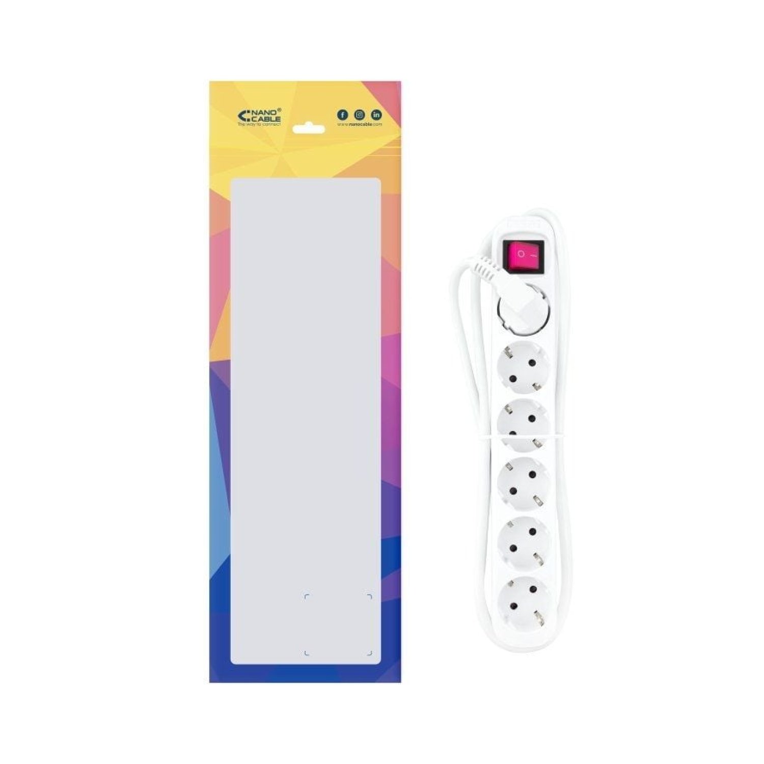 Nanocable · Regleta 6 Tomas · Cable 1,4m · Blanca