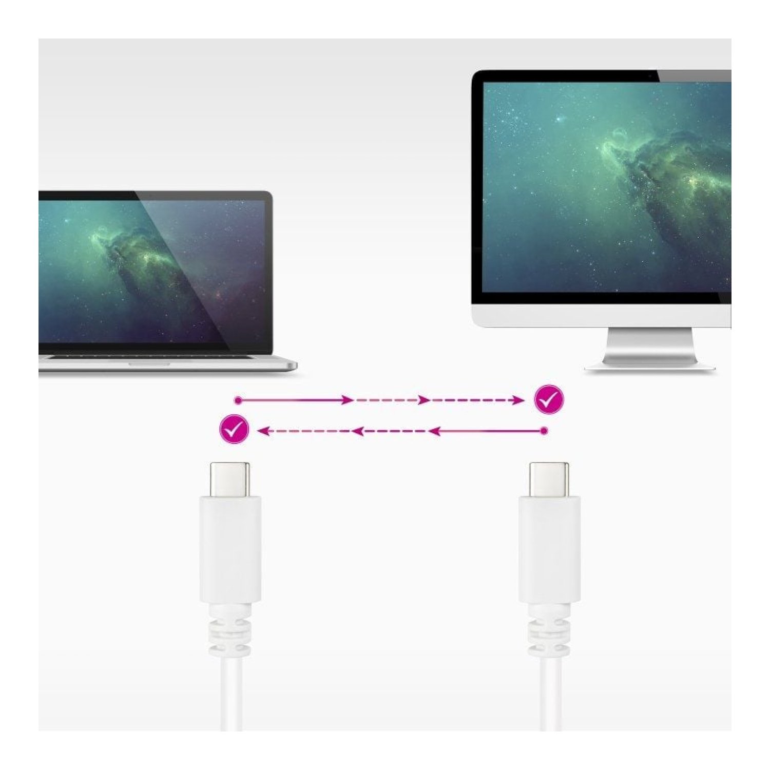 Nanocable · Cable USB 2.0 Tipo-C · 1m · 480Mbps · Blanco
