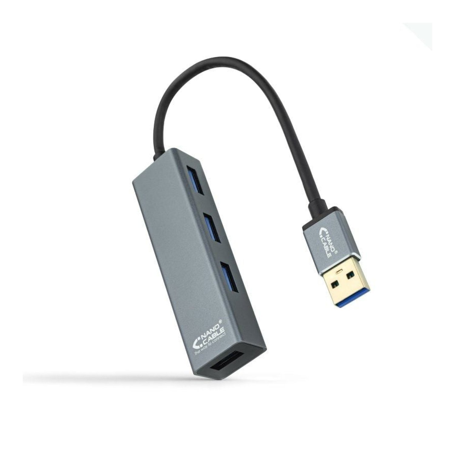 Nanocable Hub USB 3.0 · 4 Puertos USB · Gris