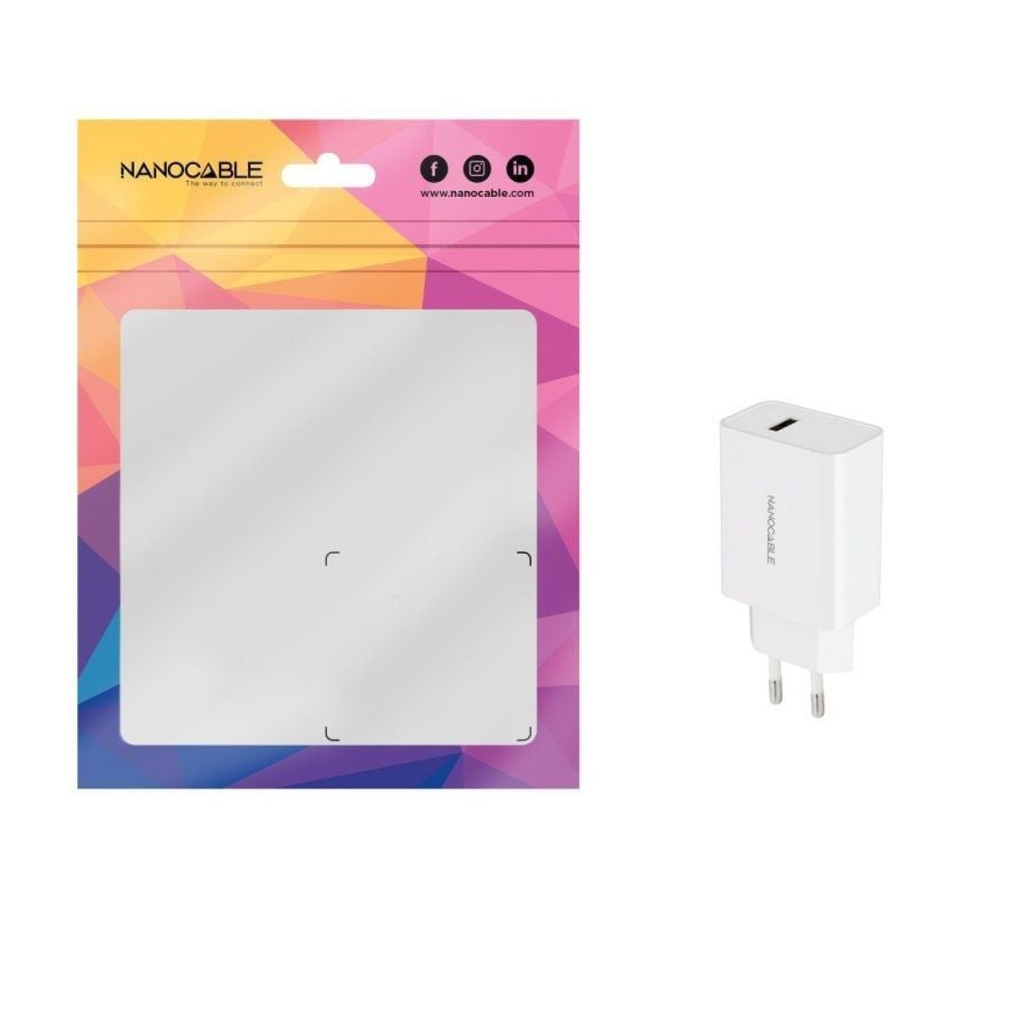 Nanocable Cargador de Pared · 1x USB · 10W · Blanco