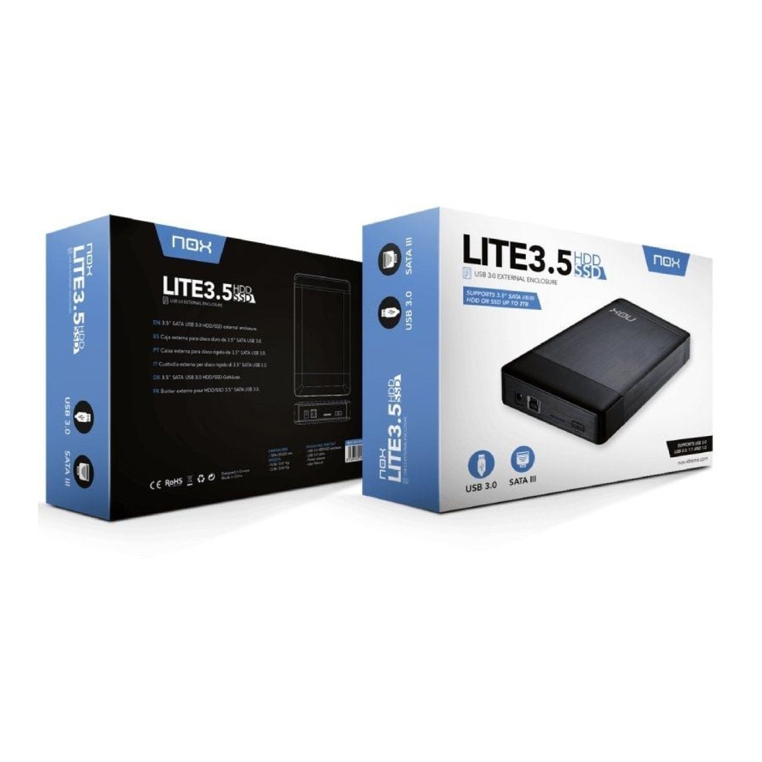 Nox Lite · Caja Externa 3,5" · USB 3.0