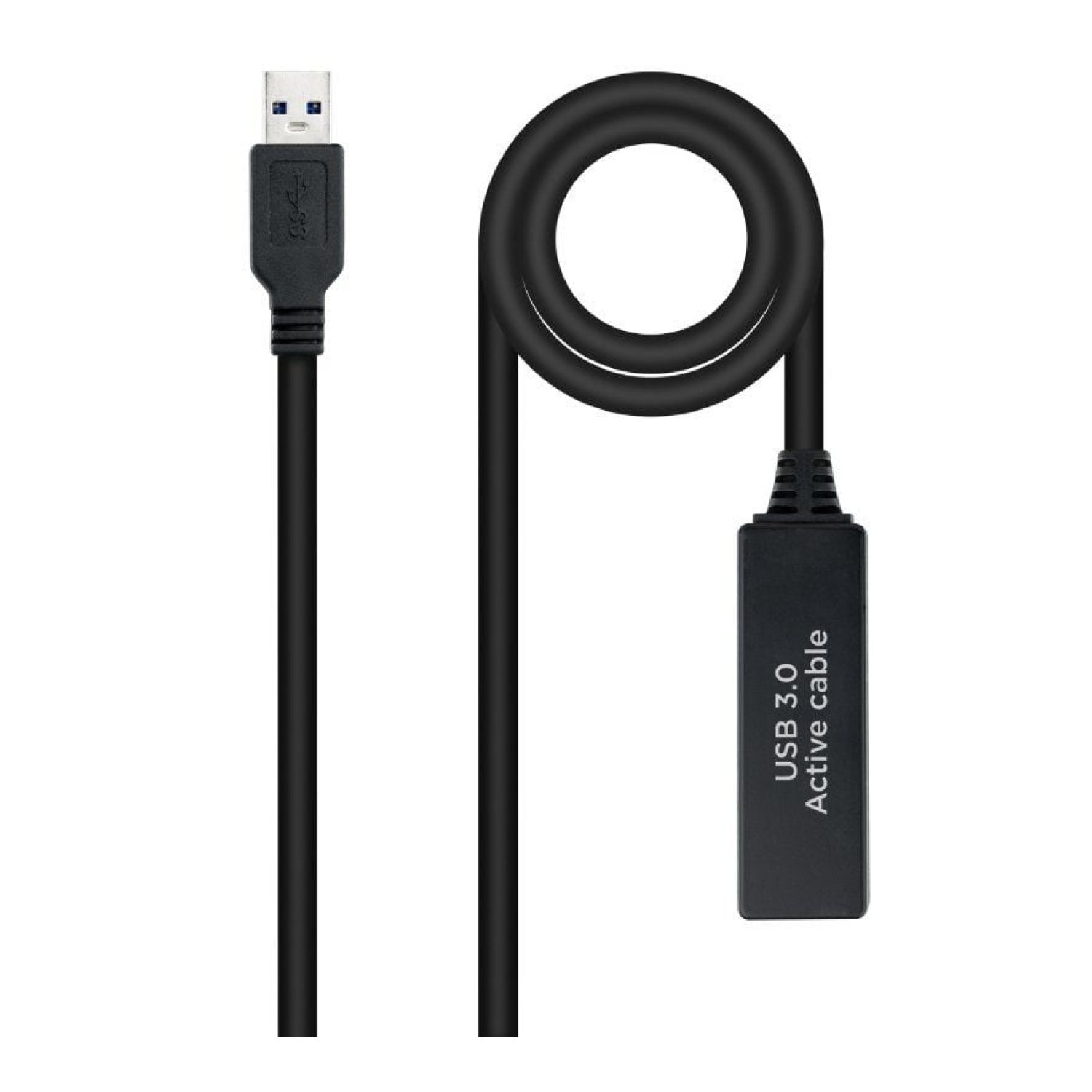 Nanocable · Cable Alargador USB 3.0 · 10m · USB A Macho-Hembra · Negro