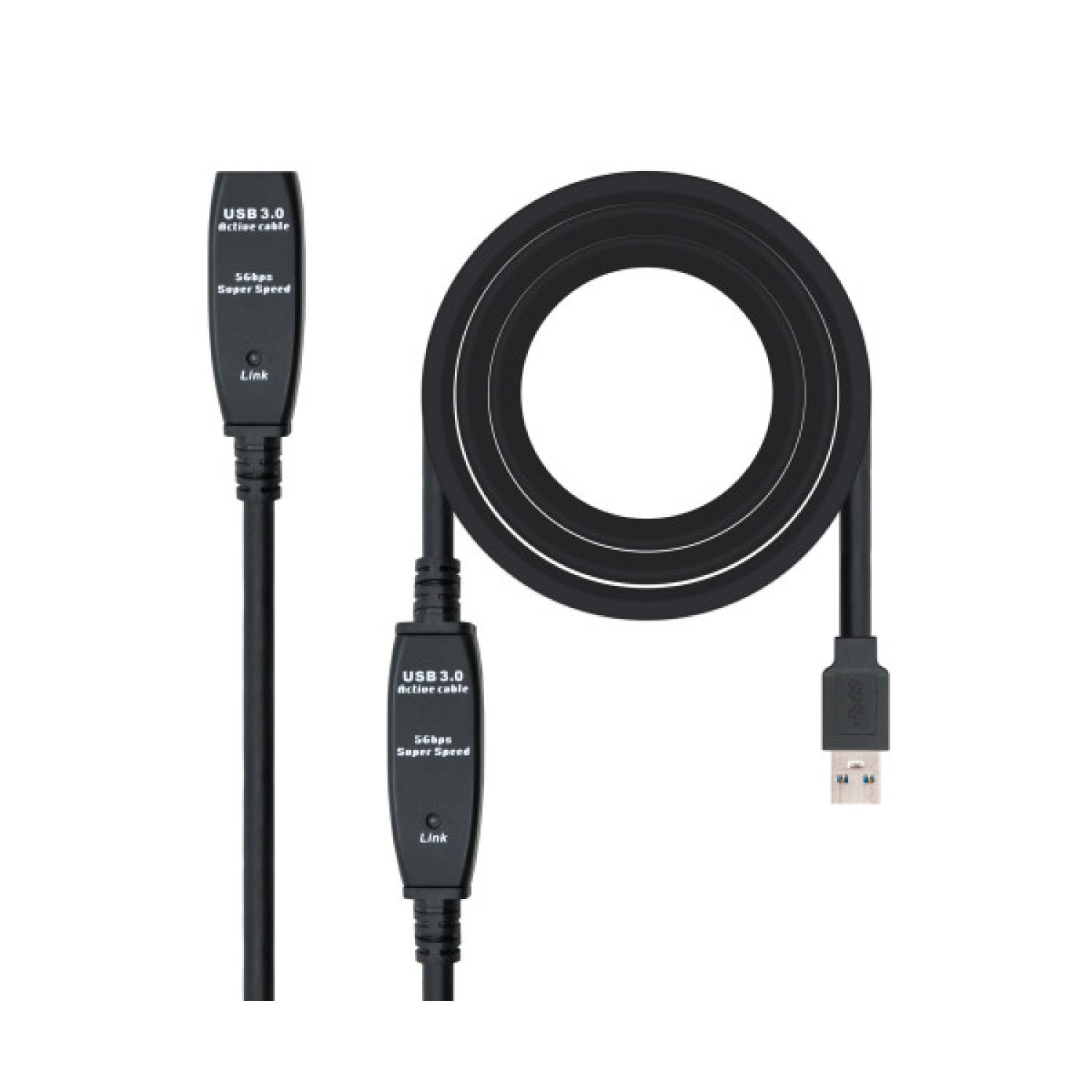 Nanocable · Cable Alargador USB 3.0 · 10m · USB A Macho-Hembra · Negro