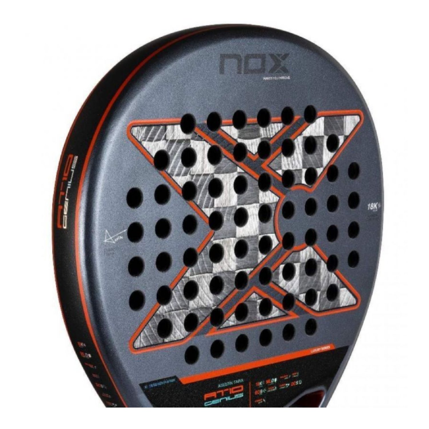 NoxSport AT10 Genius · Pala de Pádel · Aluminio 18K · Agustín Tapia