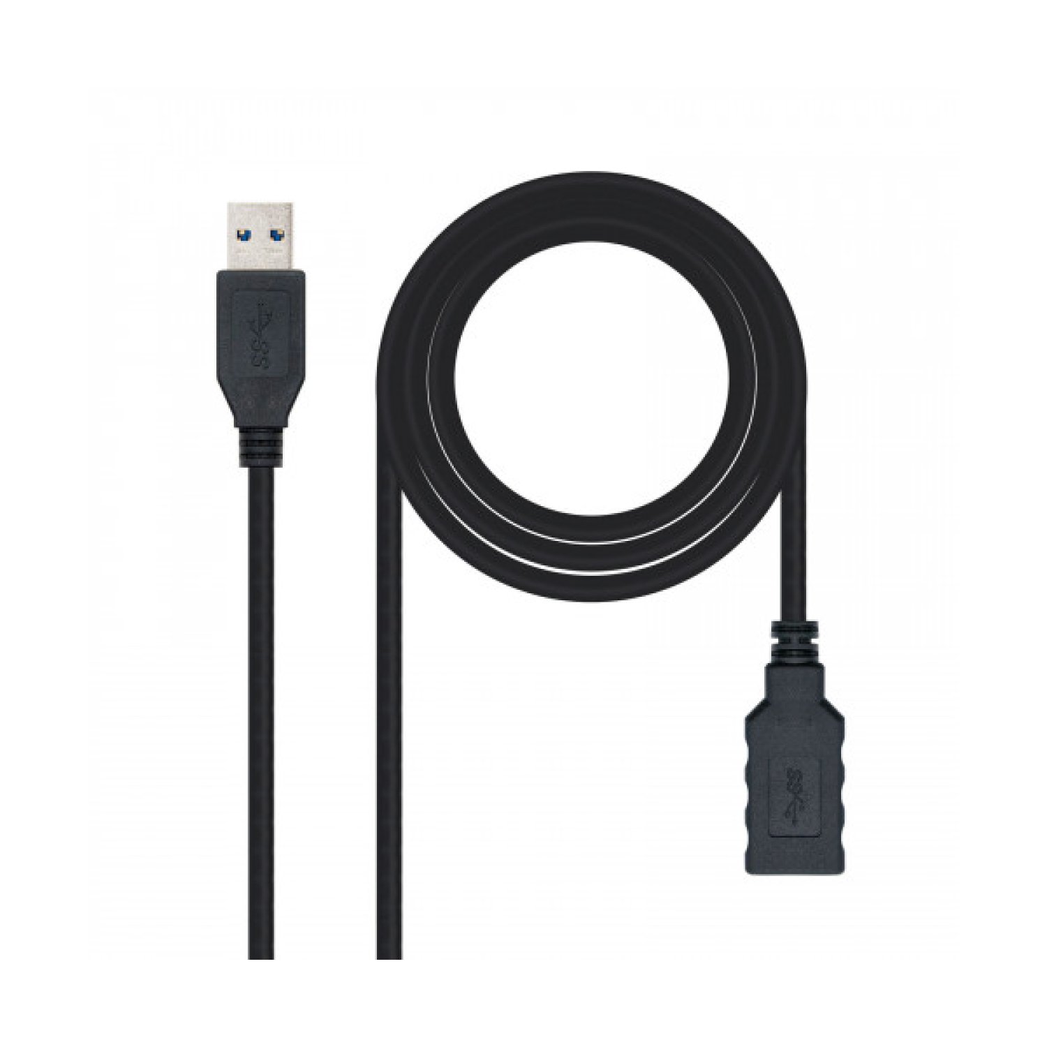 Nanocable · Alargador USB 3.0 · 2m · USB A Macho-Hembra · Negro