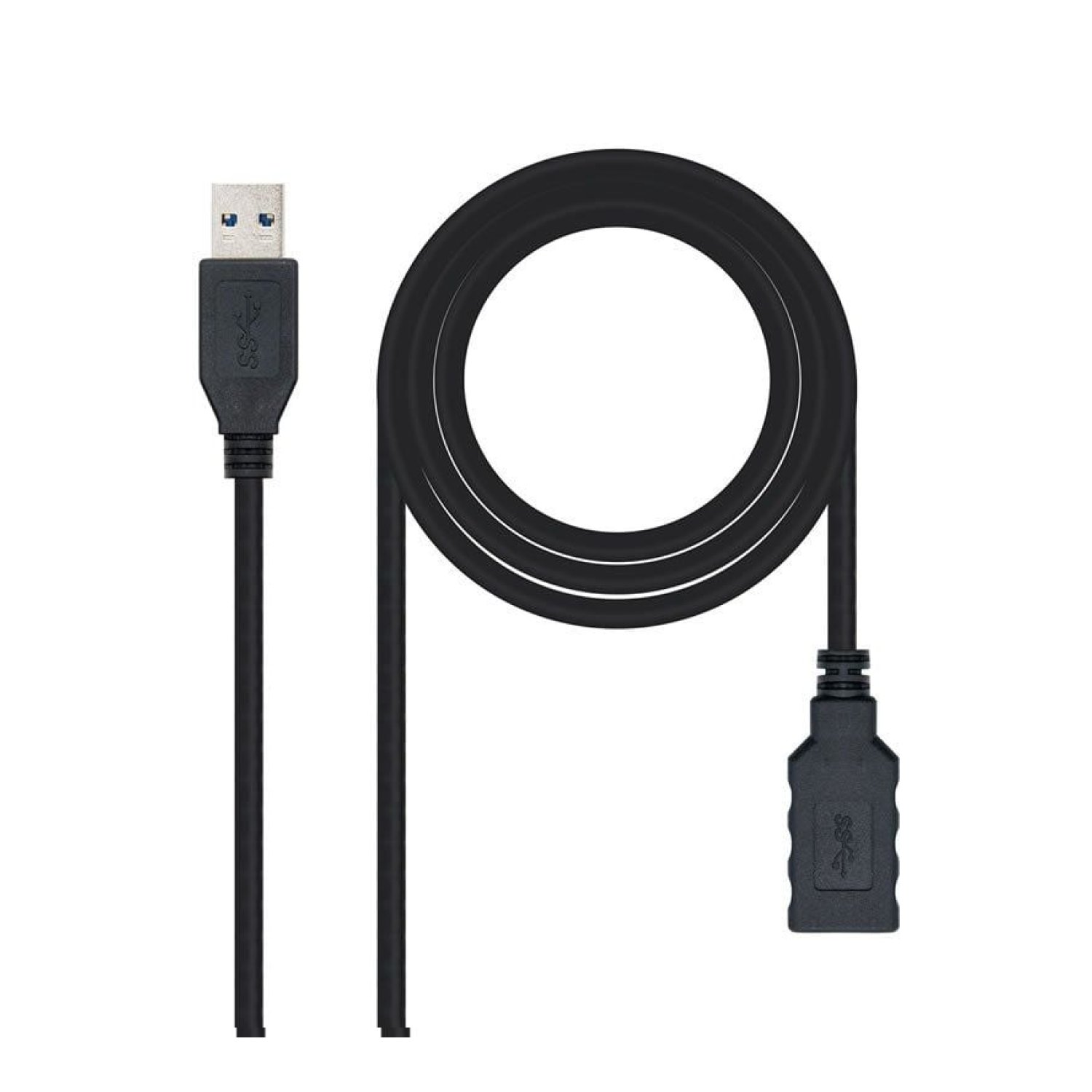 Nanocable · Alargador USB 3.0 · 2m · USB A Macho-Hembra · Negro