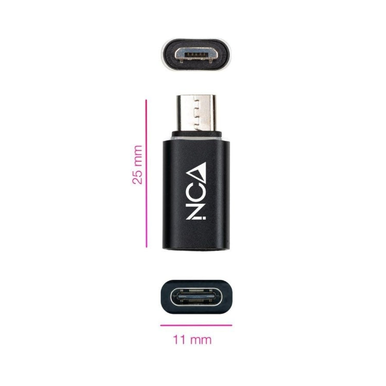 Nanocable · Adaptador MicroUSB a USB Tipo-C · Macho a Hembra