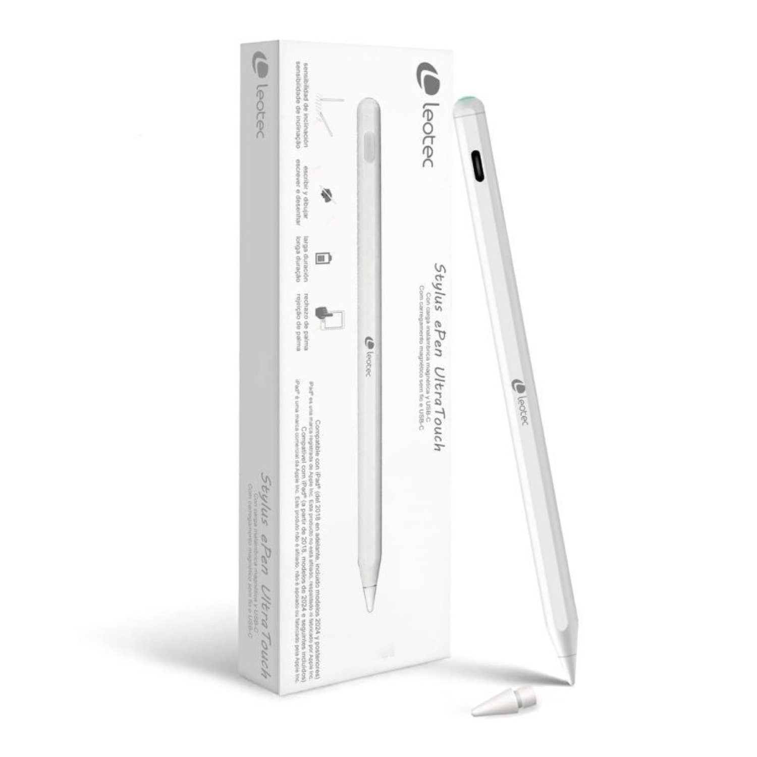 Leotec Stylus ePen UltraTouch · Para iPad 2018+ · Blanco