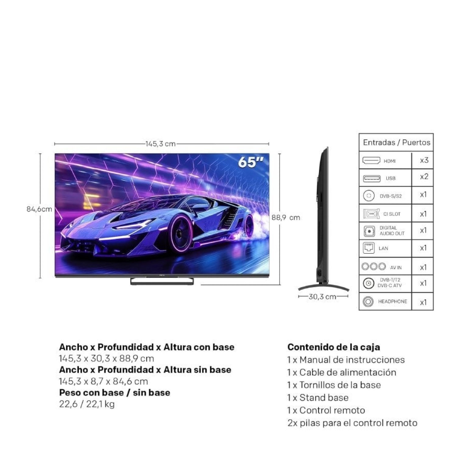 Metz QLED-MiniLED · 65" · Ultra HD 4K · Smart TV · WiFi