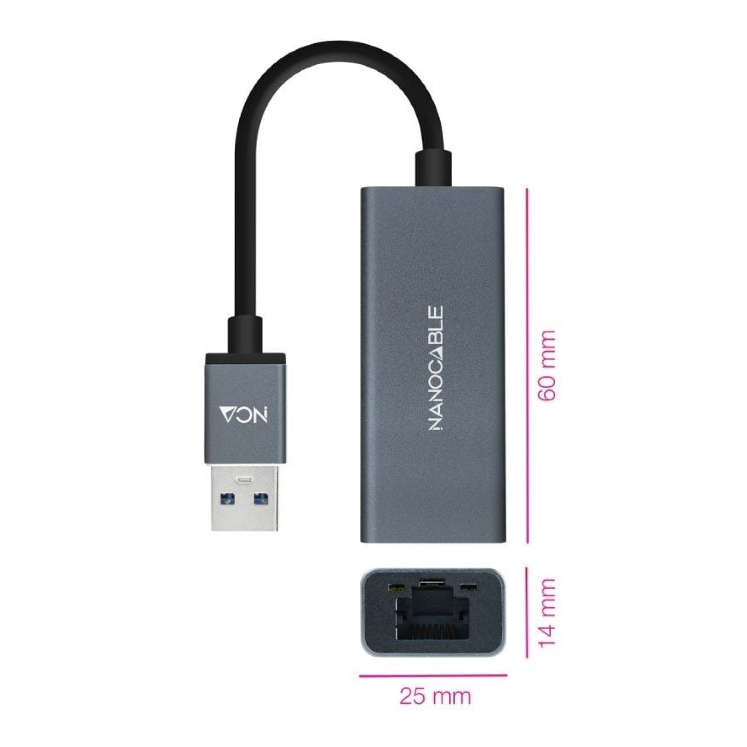 Nanocable Adaptador USB 3.0 · RJ45 · 1000 Mbps