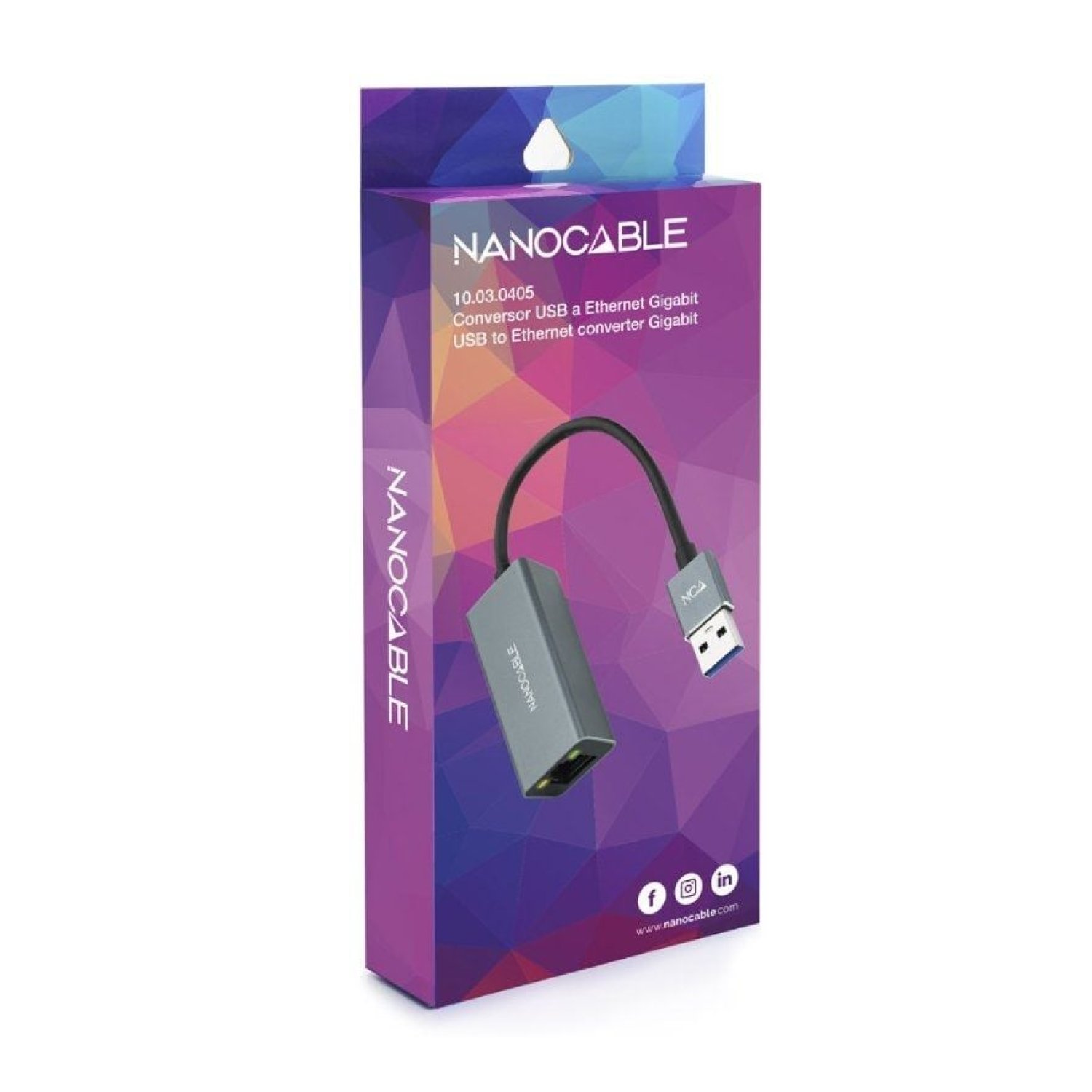 Nanocable Adaptador USB 3.0 · RJ45 · 1000 Mbps