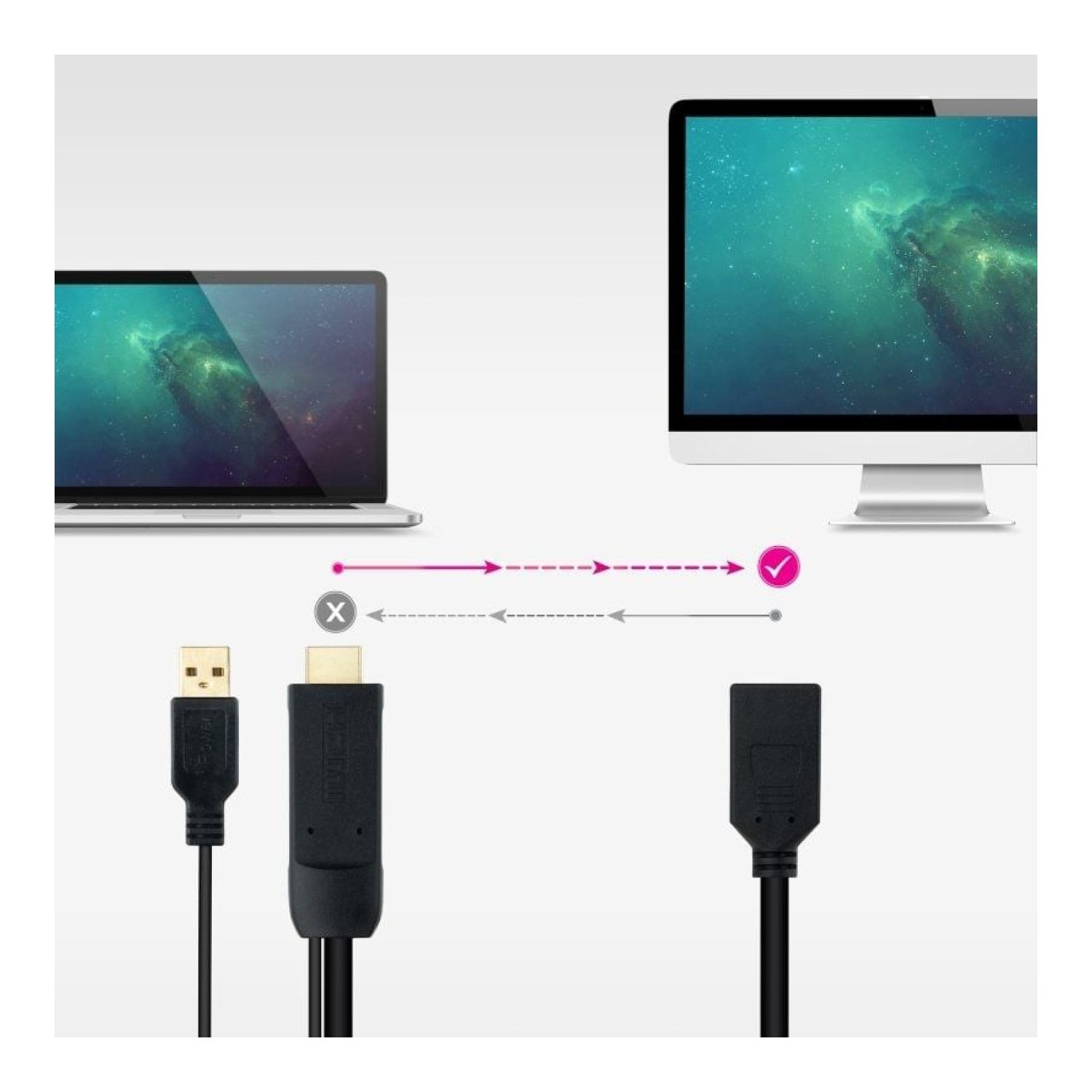 Nanocable · Cable Conversor HDMI a DisplayPort · 20cm · Negro