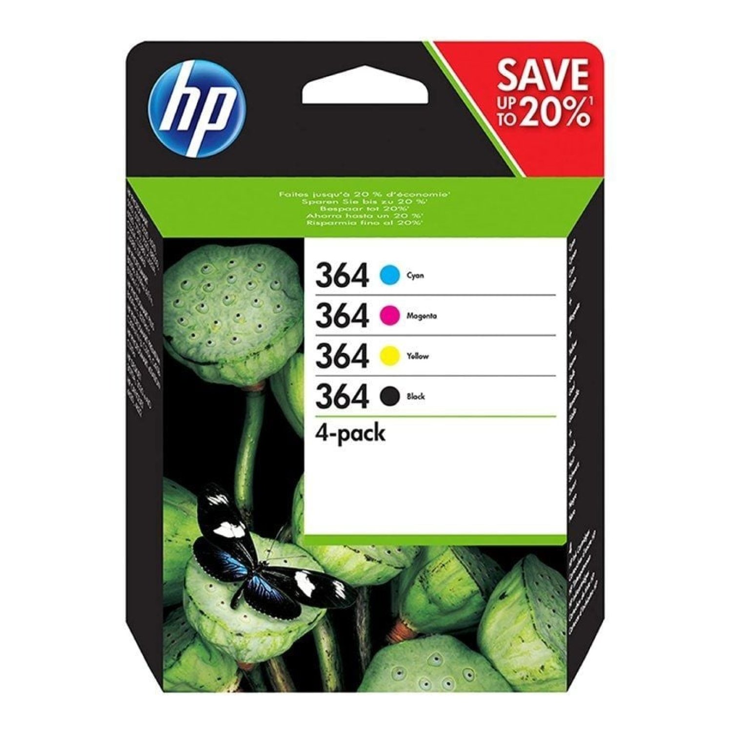HP Cartucho Tinta Original · nº364 Multipack · Negro + Magenta + Cian + Amarillo