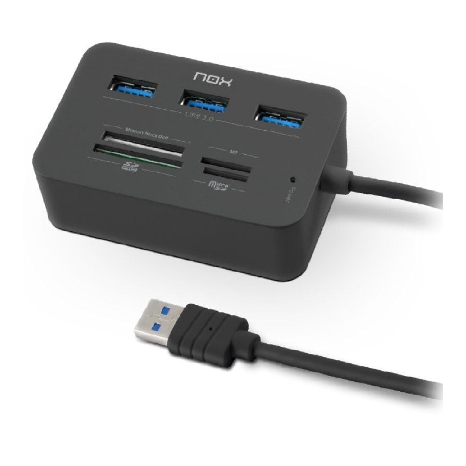 Nox Reader One · Hub USB 3.0 · 3 Puertos USB · Lector de Tarjetas
