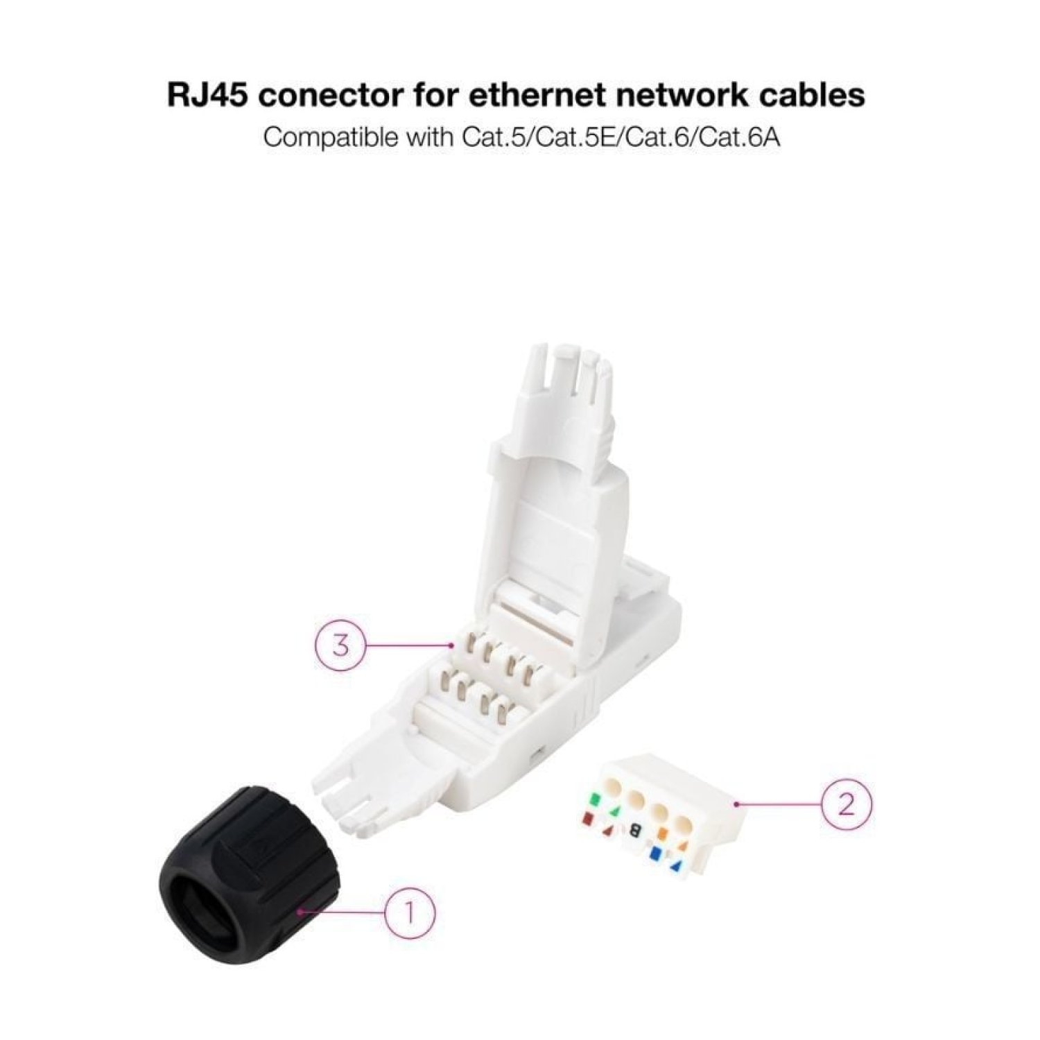 Nanocable · Conector RJ45 UTP · Cat.6A · Auto Crimpable · 10 uds