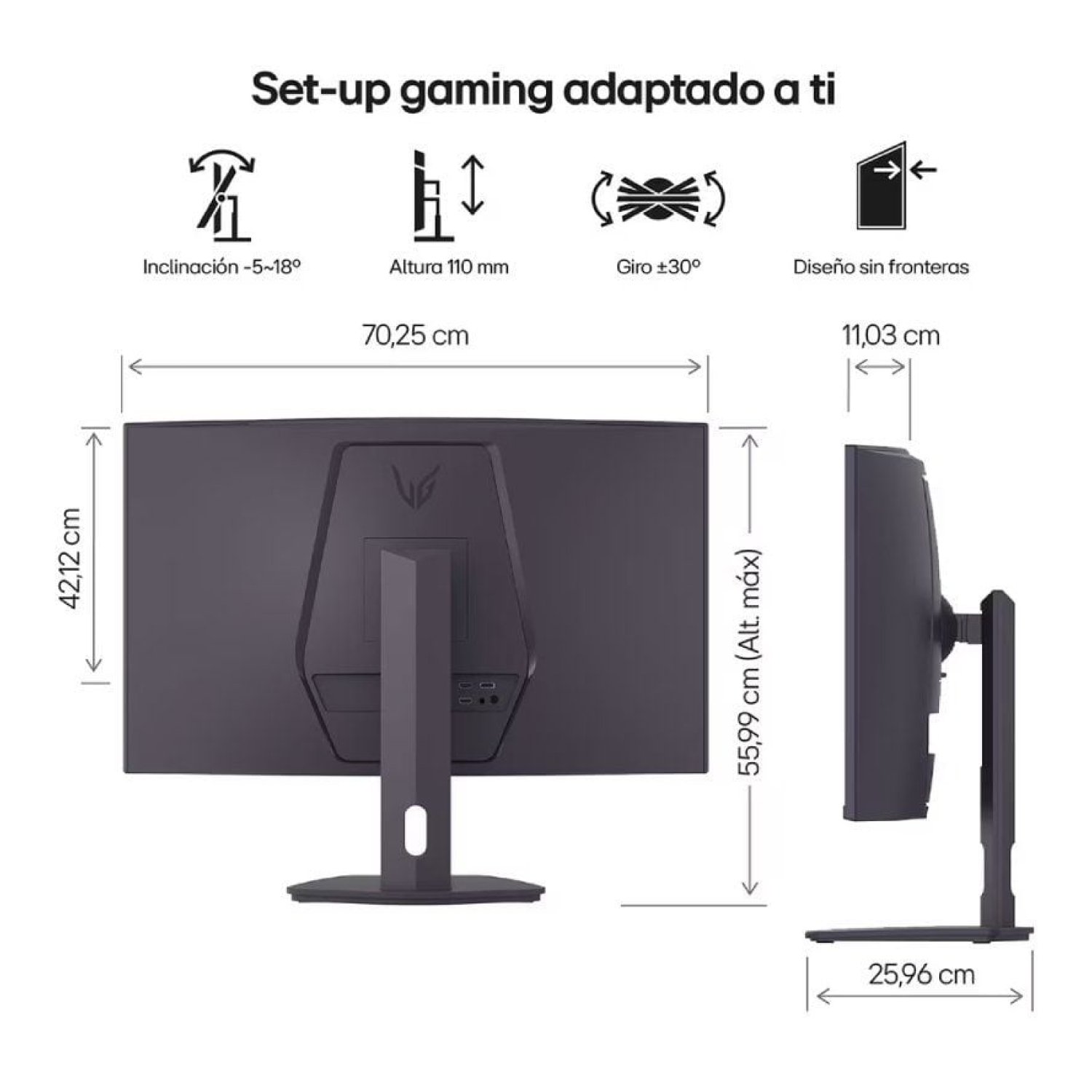 LG UltraGear 32G600A-B · Monitor Gaming Curvo 31,5" · QHD · 180Hz · 1ms · VA · Regulable