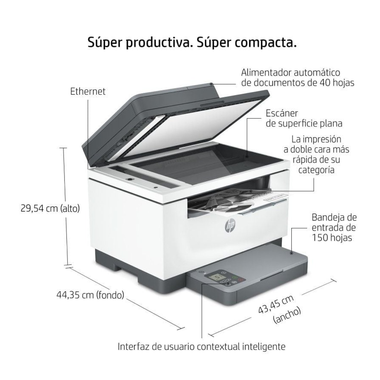 HP LaserJet MFP M234SDN · Multifunción Láser Monocromo · Dúplex · ADF · Blanca