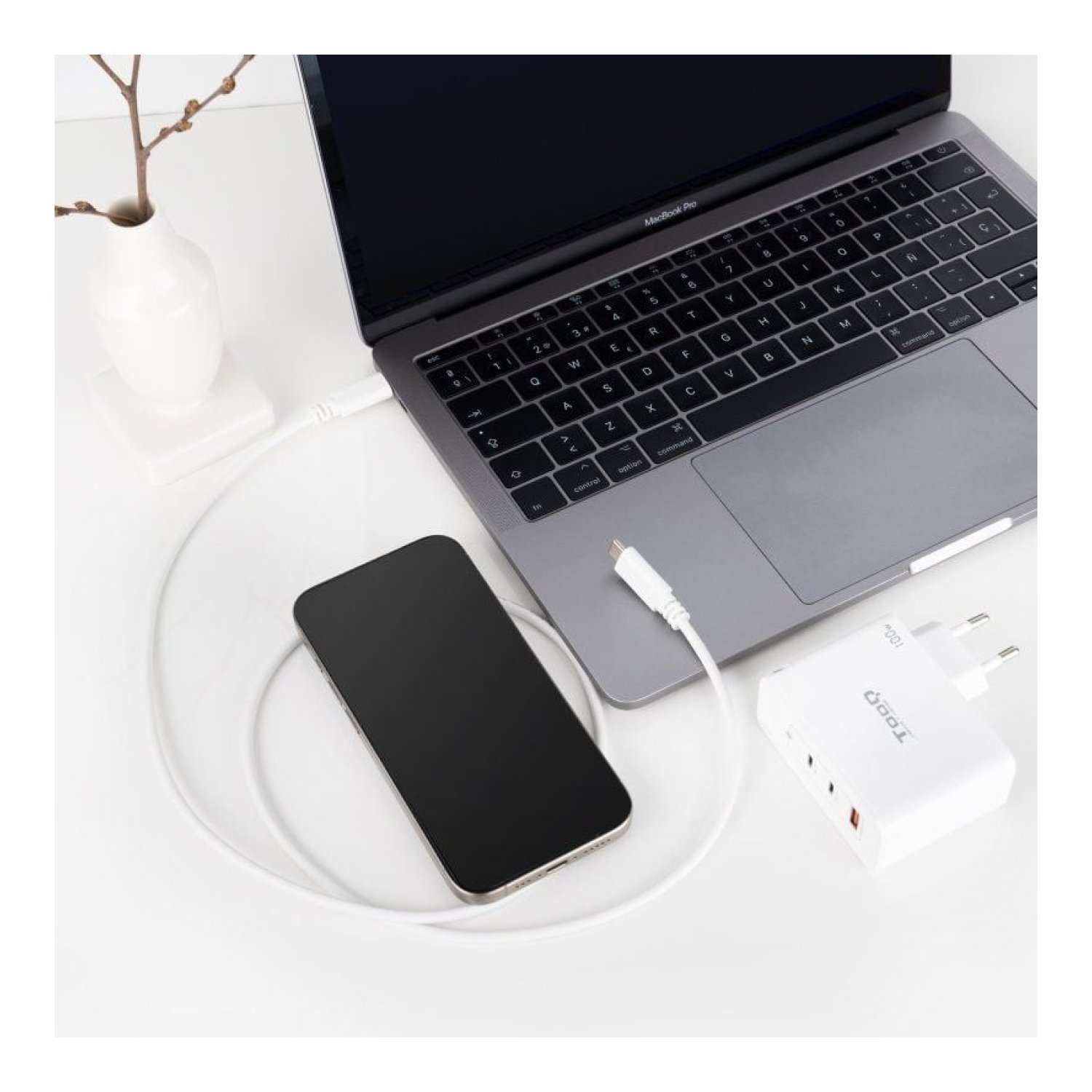 Nanocable · Cable USB-C a USB-C · 480Mbps · 1,5m · Blanco