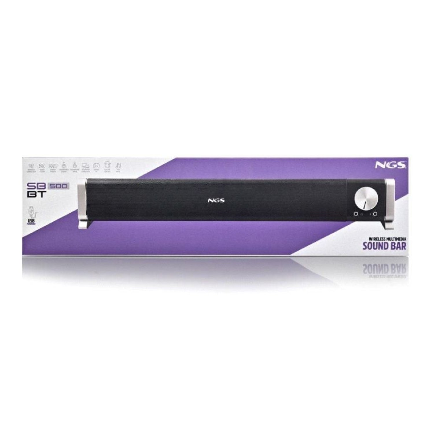 Barra de Sonido con Bluetooth NGS Subway/ 40W/ 2.0/ Negra
