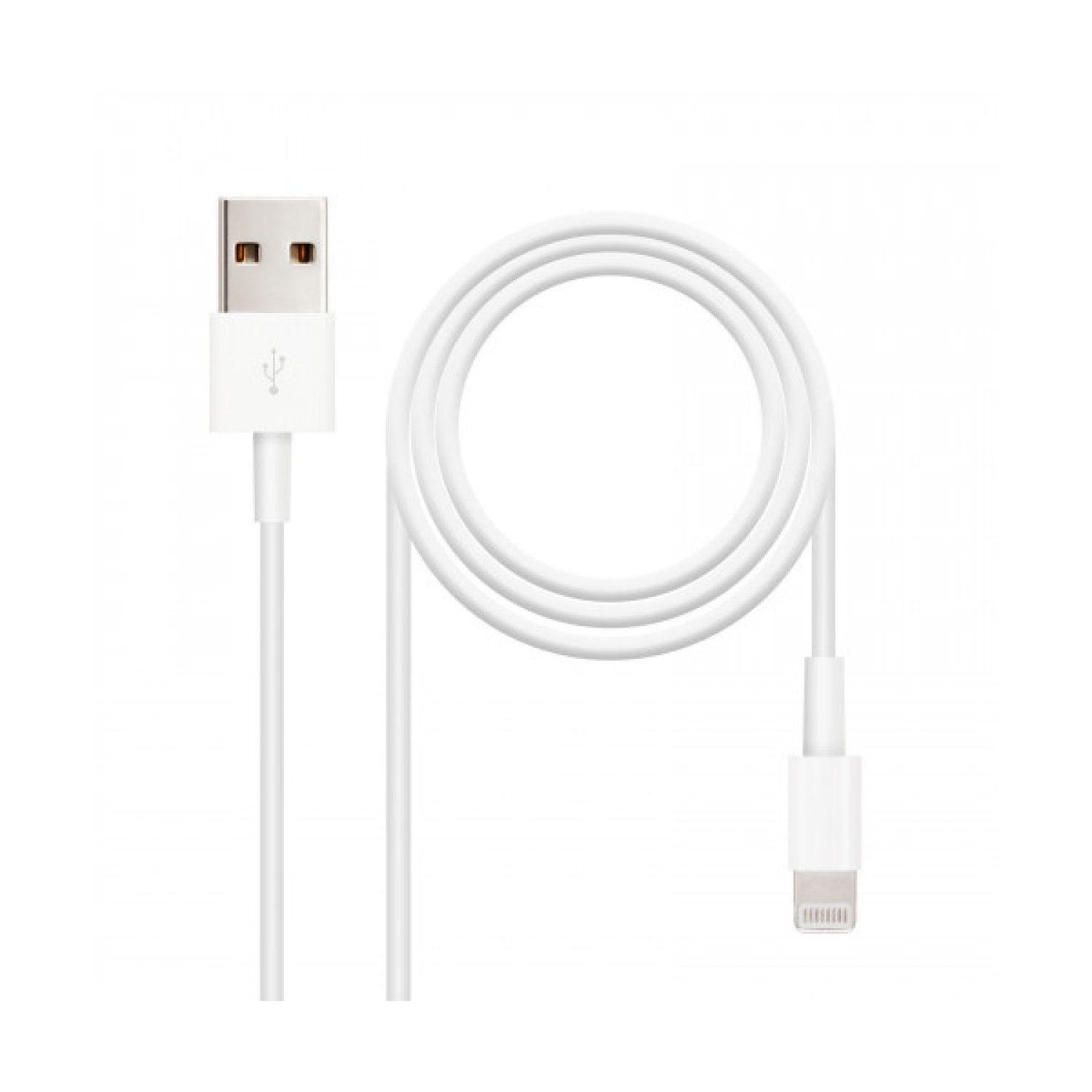 Nanocable · Cable USB 2.0 Lightning · USB Macho-Lightning Macho · 1m · Blanco