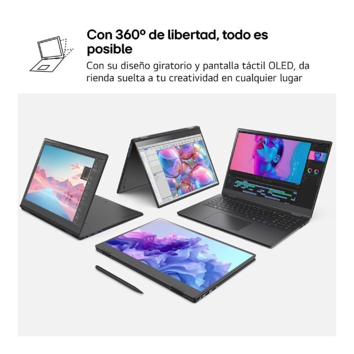 LG Gram Pro 16 · Convertible Táctil · Intel Core Ultra 7-255H · 32GB · 1TB SSD · Win11