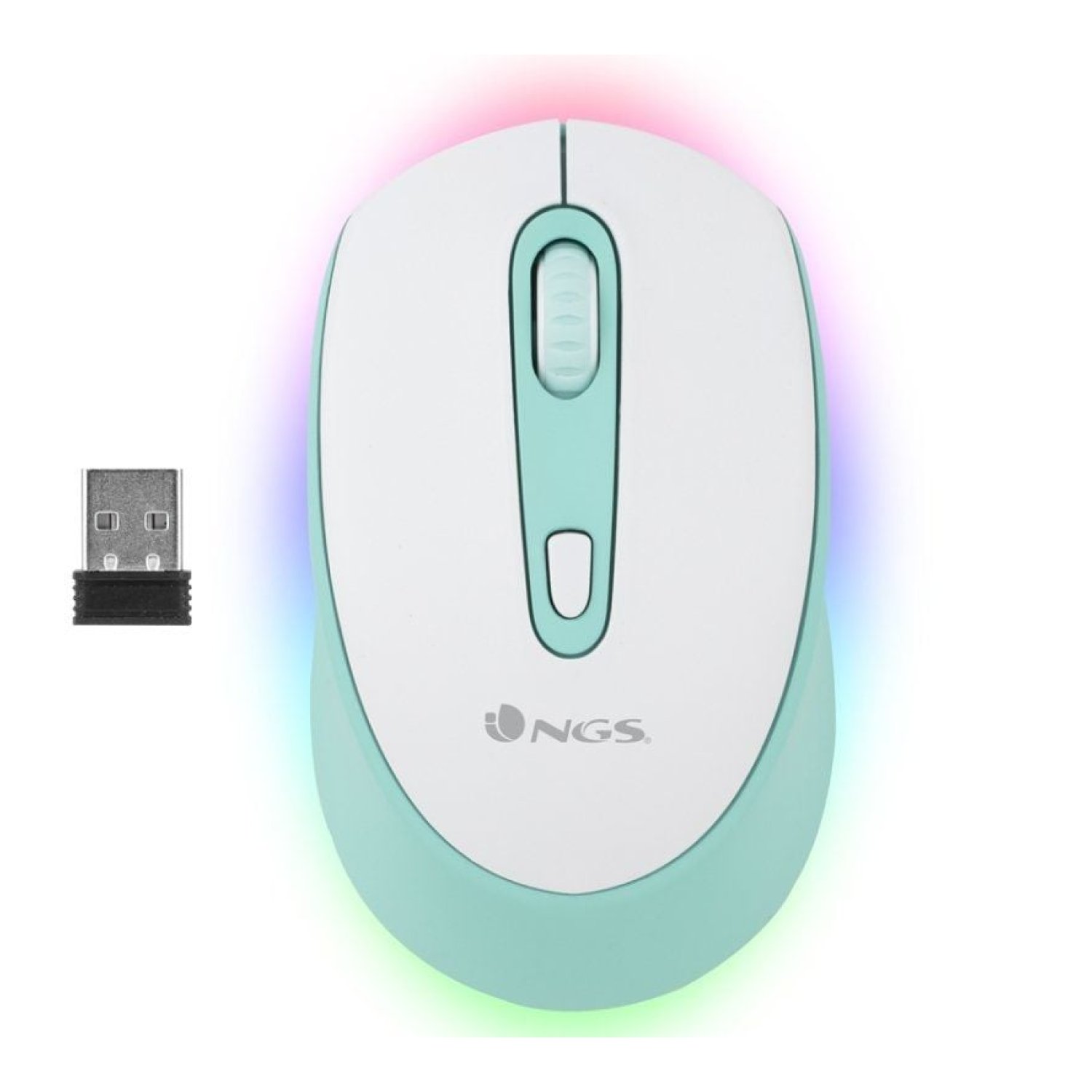 NGS Smog · Ratón Inalámbrico · 2400 DPI · Batería Recargable · Verde Menta
