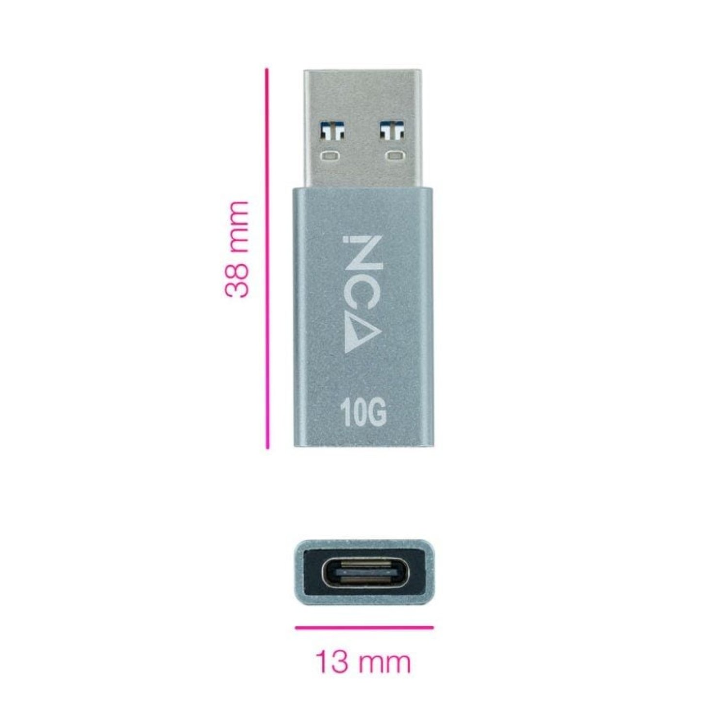 Nanocable · Adaptador USB 3.1 · USB Macho a Tipo-C Hembra