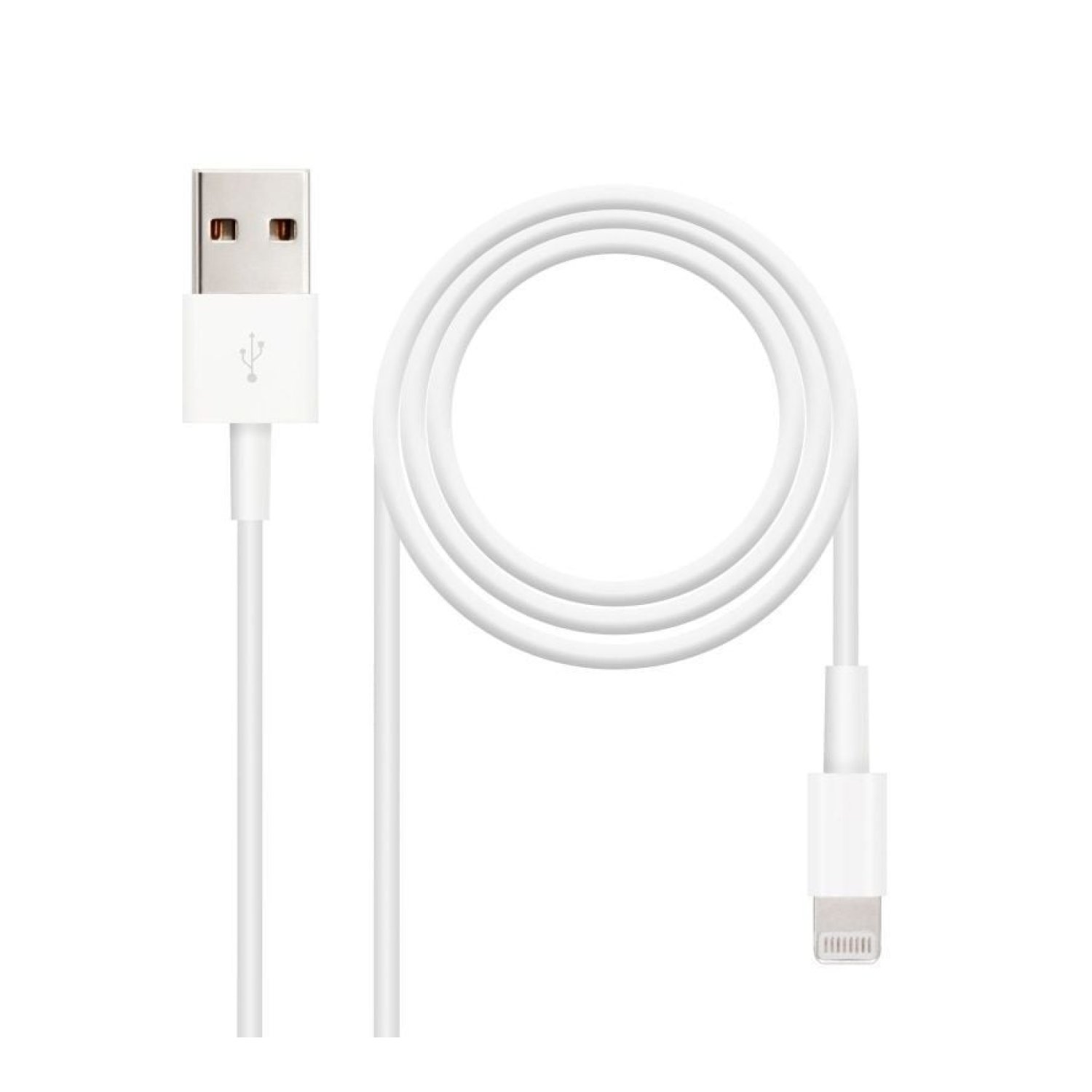 Nanocable · Cable USB 2.0 Lightning · 2m · USB a Lightning · Blanco