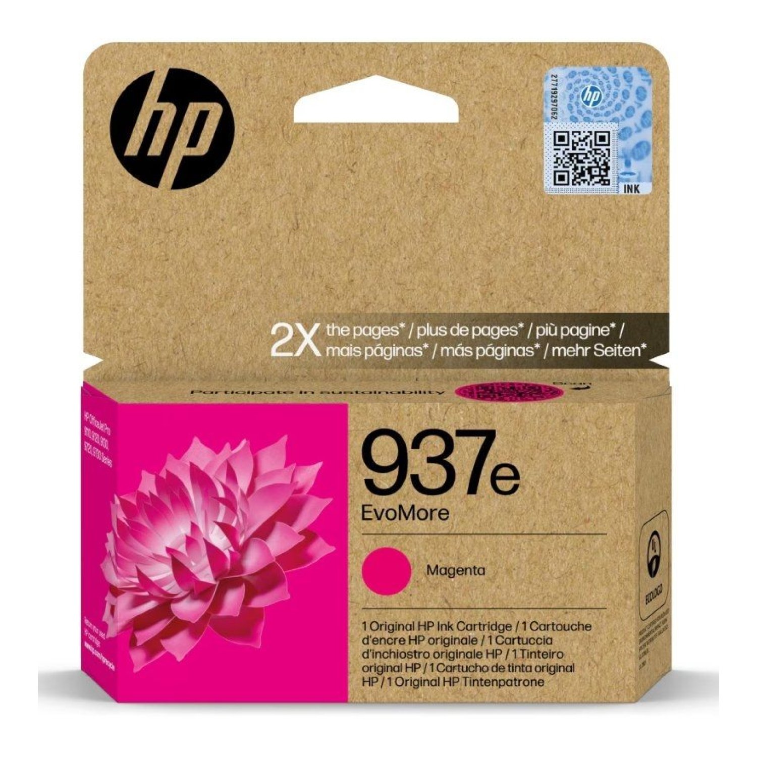 HP Cartucho Tinta nº937e · Magenta · Original EvoMore